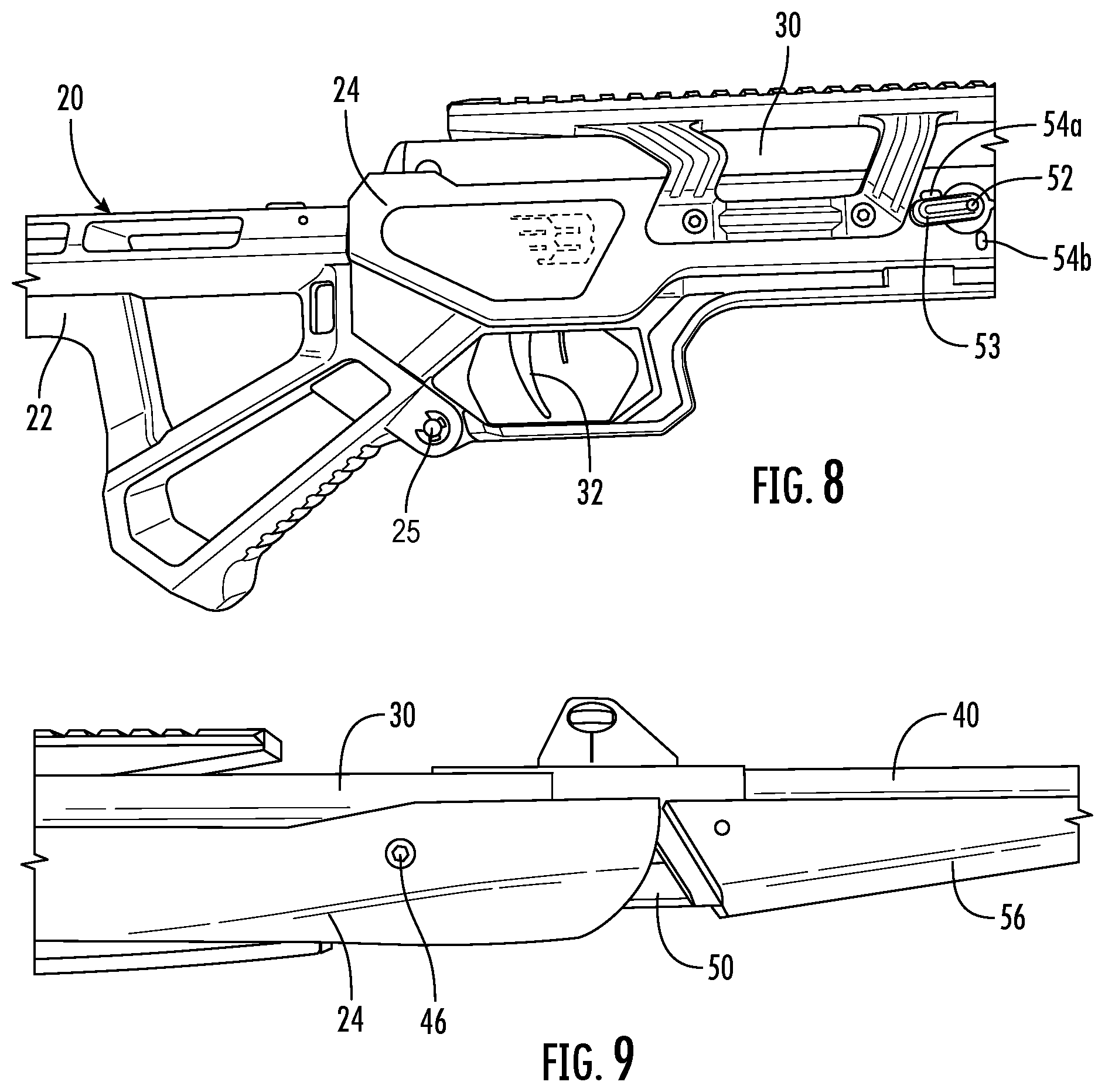 Patent US12332014 Figure 5 – Foldable break barrel airgun