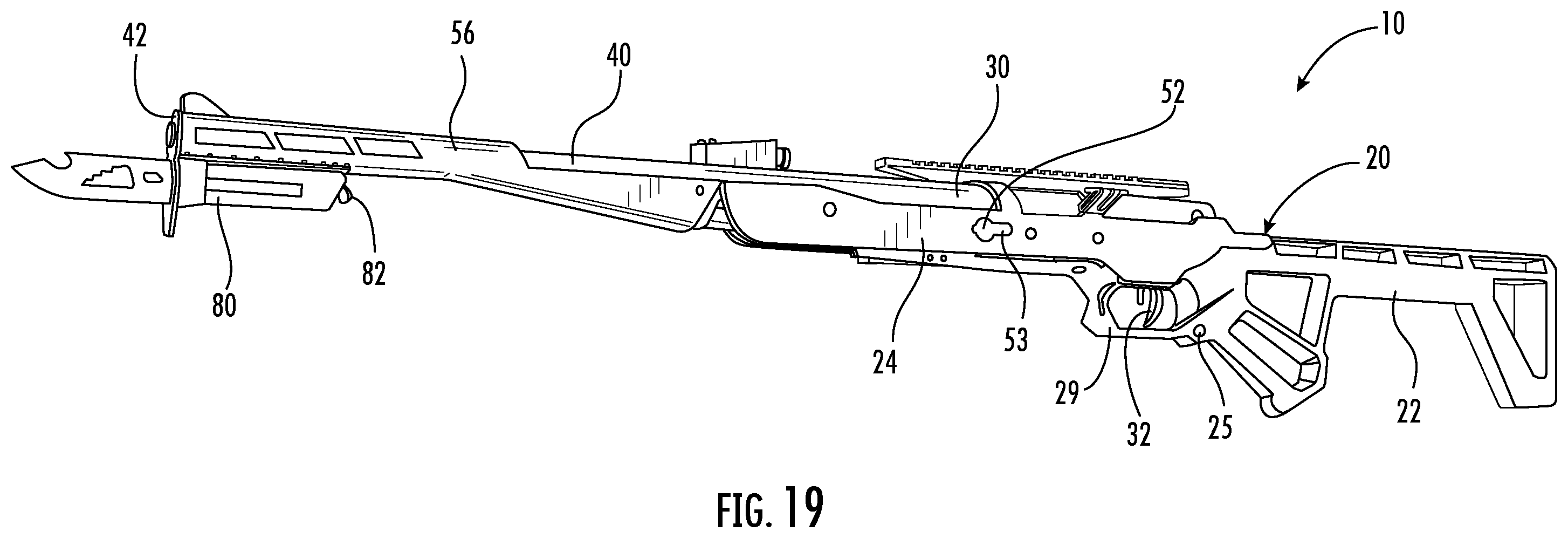 Patent US12332014 Figure 11 – Foldable break barrel airgun
