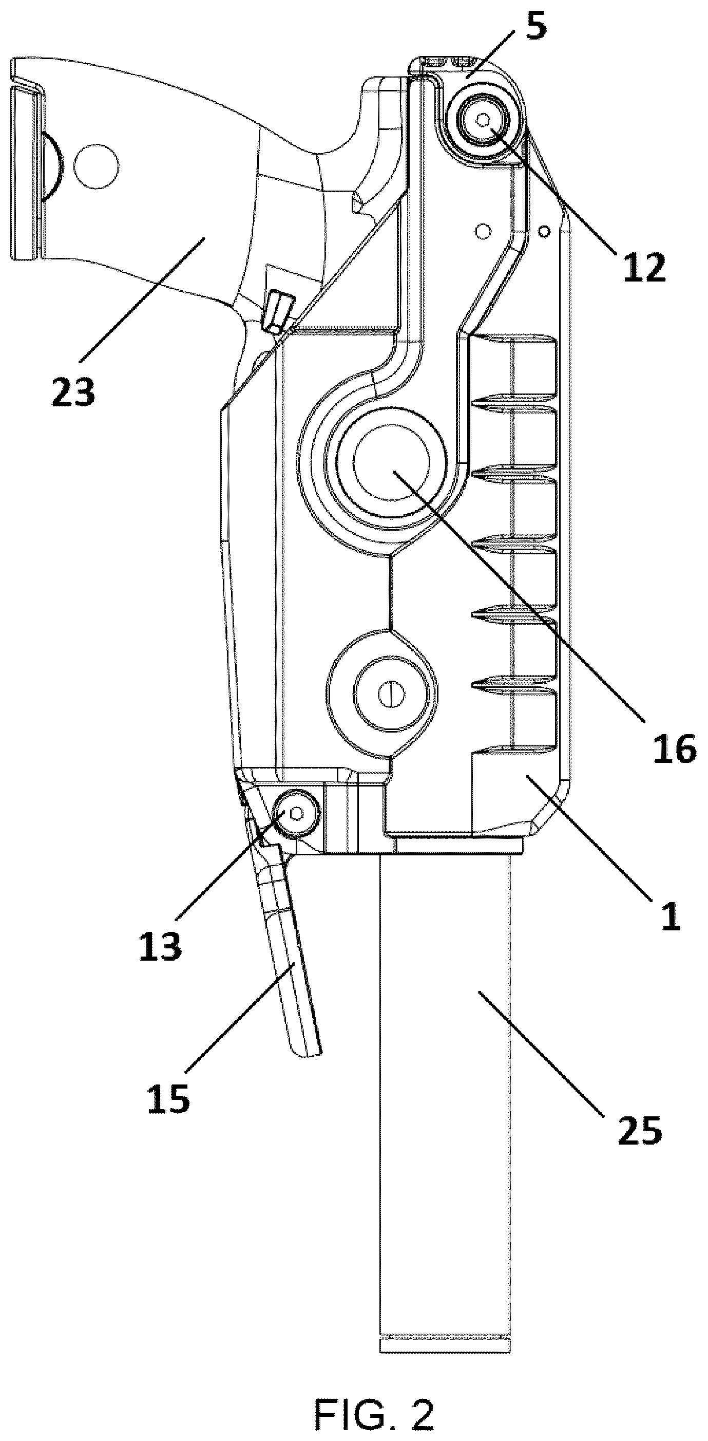 Patent US12332018 Figure 2 – Pistol holster