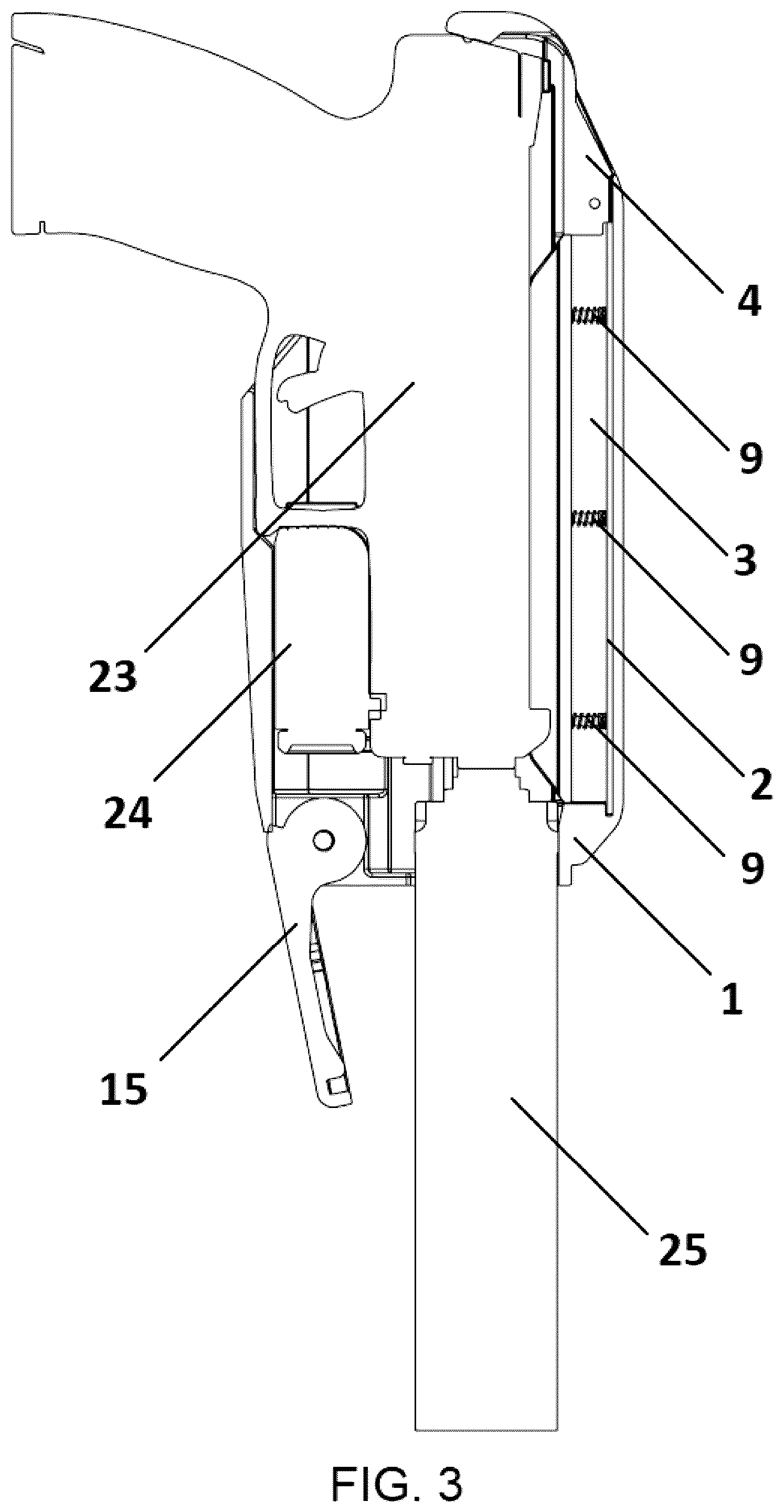 Patent US12332018 Figure 3 – Pistol holster