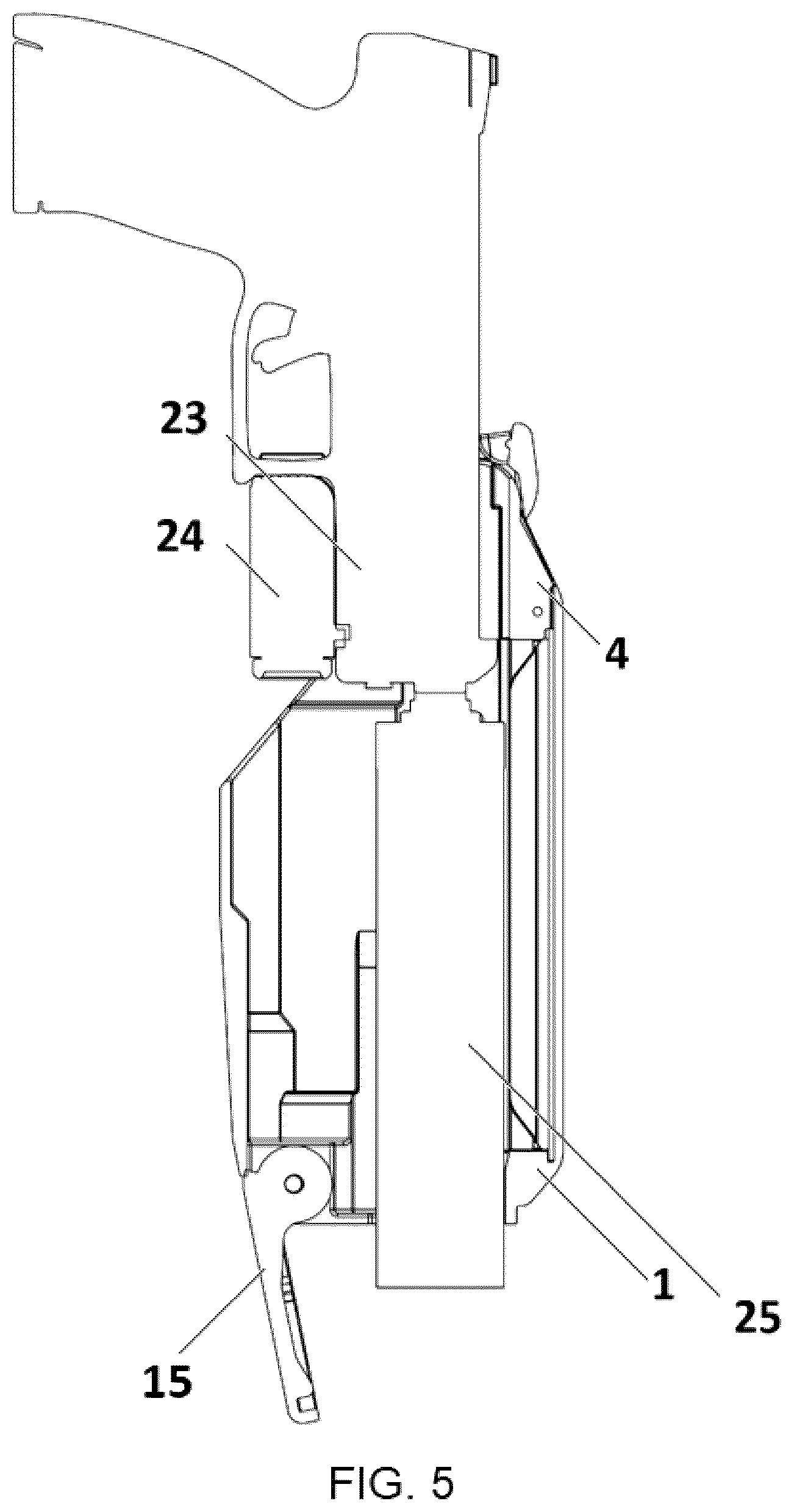 Patent US12332018 Figure 5 – Pistol holster