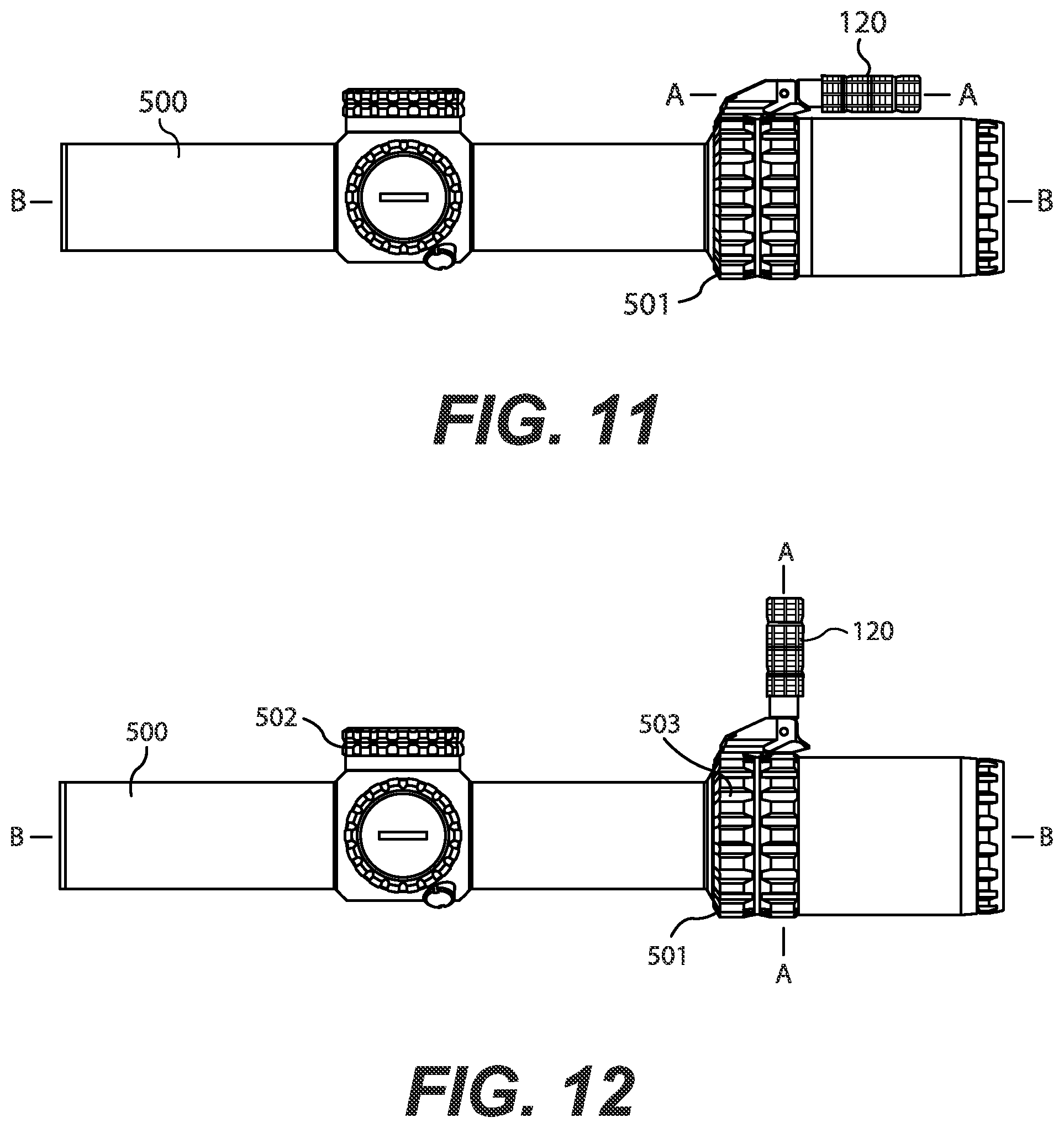 Patent US12332020 Figure 5 – Throw lever for a magnification ring of an optical sight