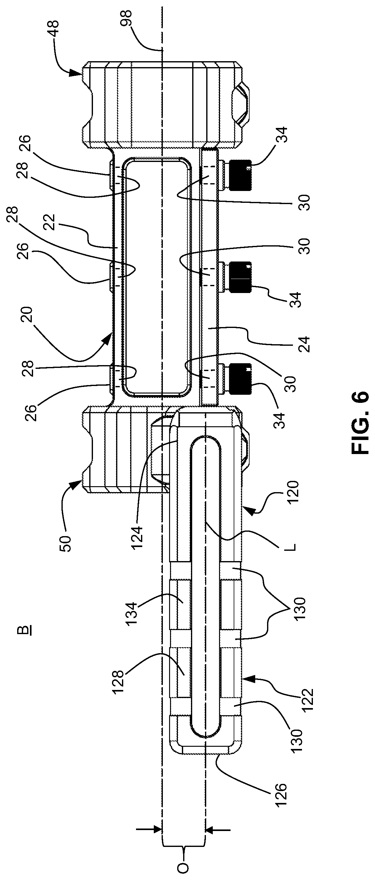 Patent US12332021 Figure 6 – Scope mount system with offset accessory attachment mount