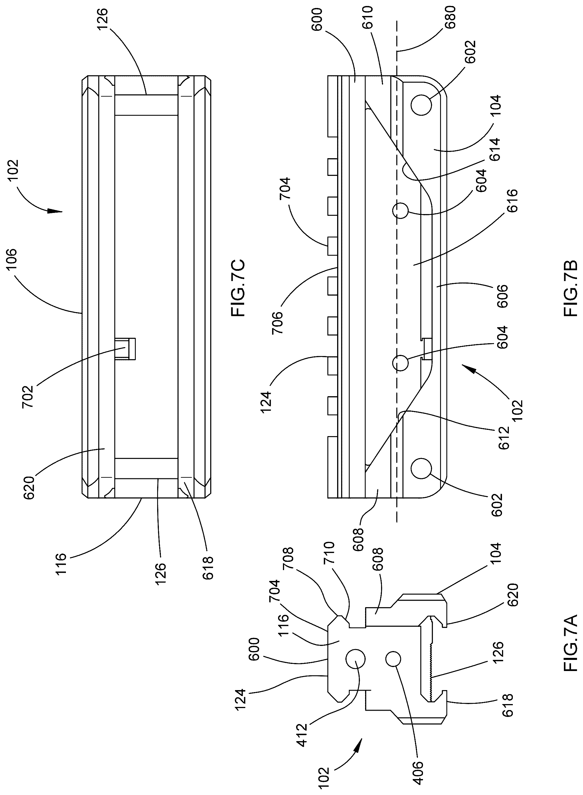 Patent US12332022 Figure 7 – Optics mount and riser system for a firearm