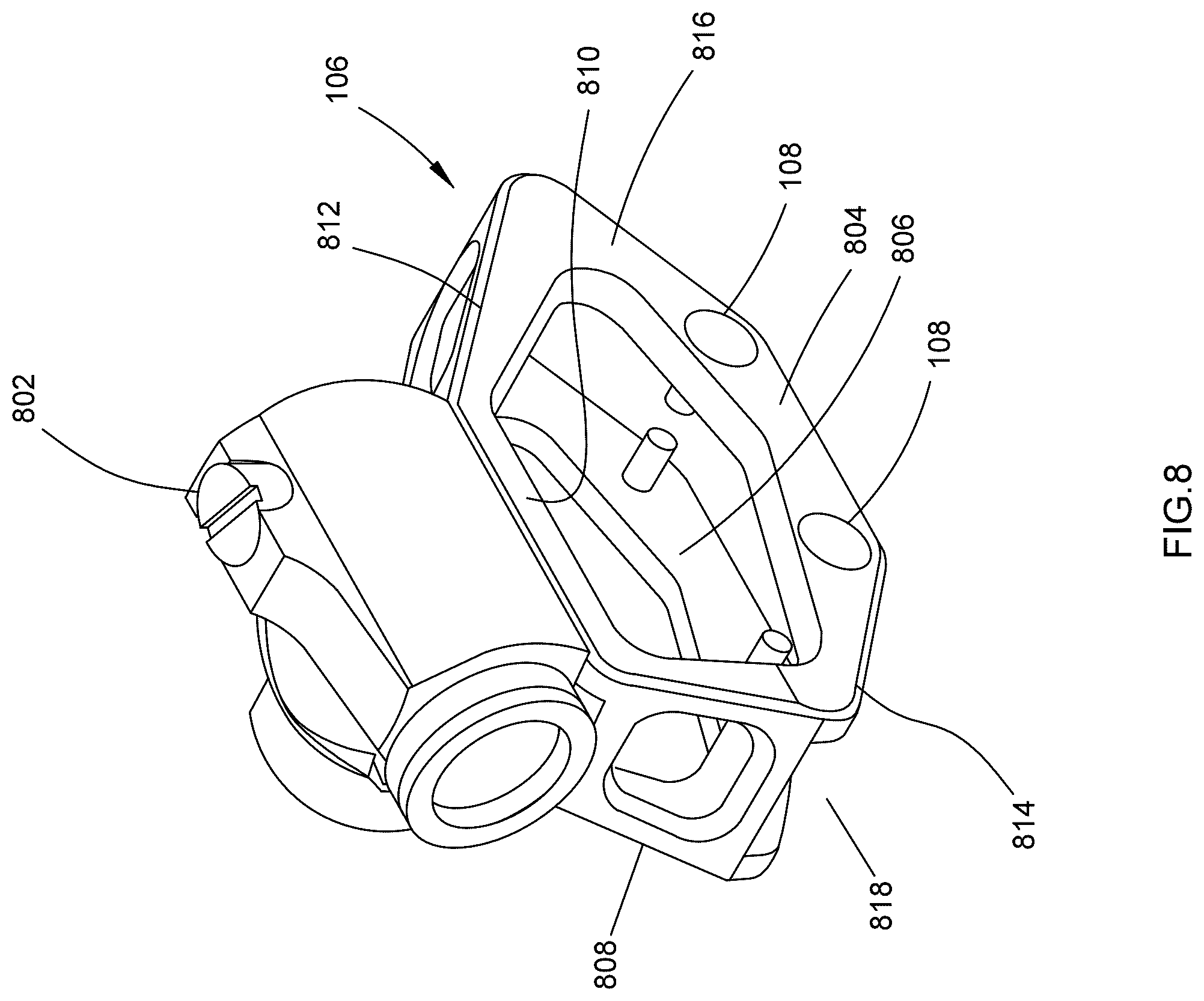 Patent US12332022 Figure 8 – Optics mount and riser system for a firearm
