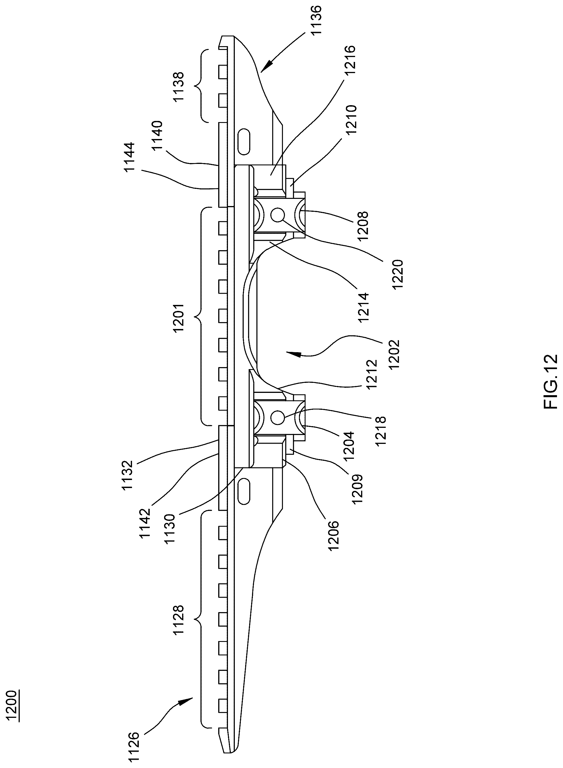 Patent US12332022 Figure 12 – Optics mount and riser system for a firearm