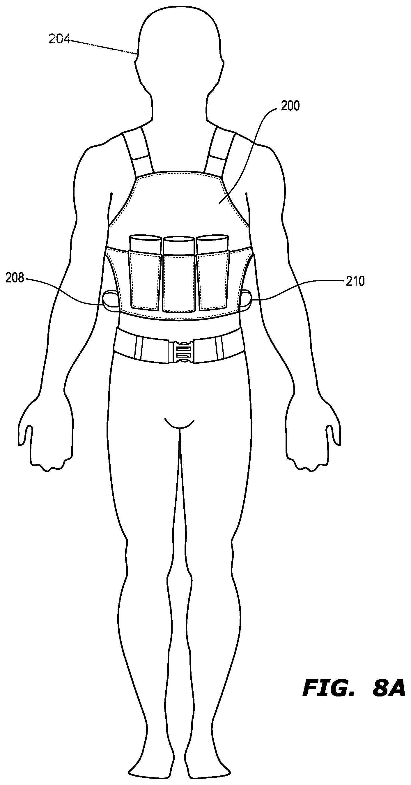 Patent US12332025 Figure 9 – Lumbar support pouch for ballistic vest