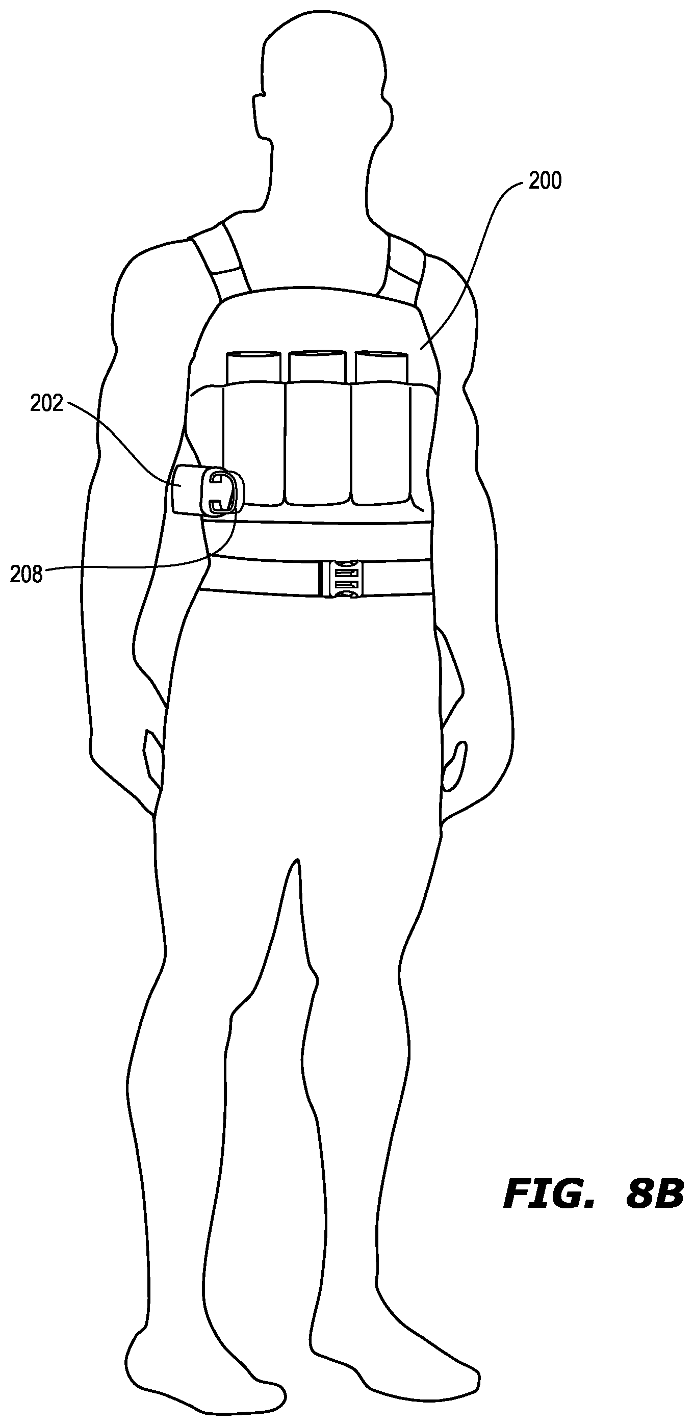 Patent US12332025 Figure 10 – Lumbar support pouch for ballistic vest