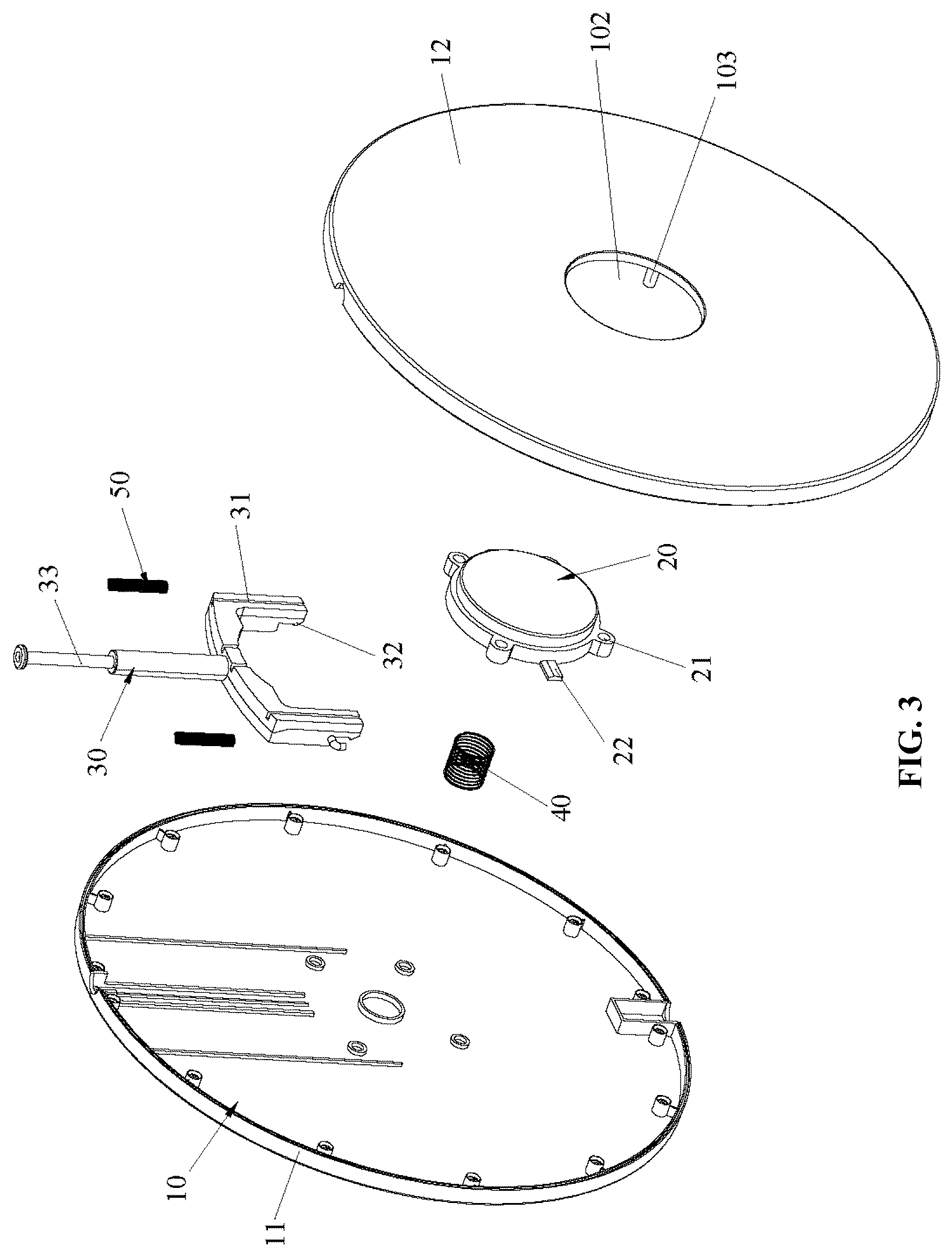 Patent US12332030 Figure 3 – Feedback device for ejecting items upon hitting target surface