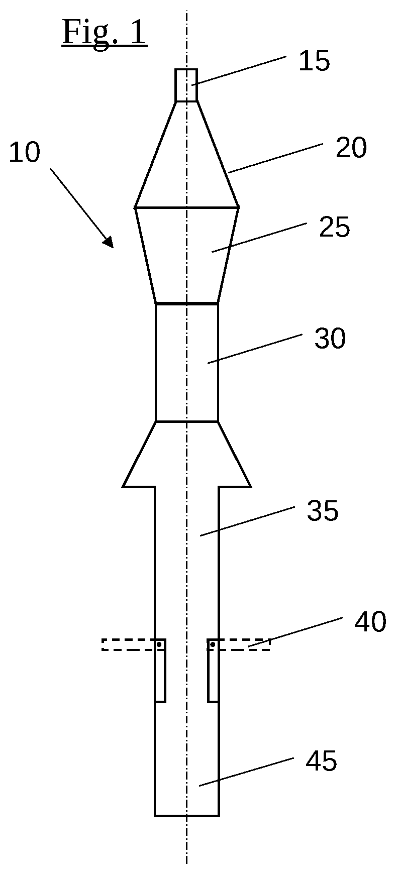 Patent US12332032 Figure 1 – Barrier-breaching munition