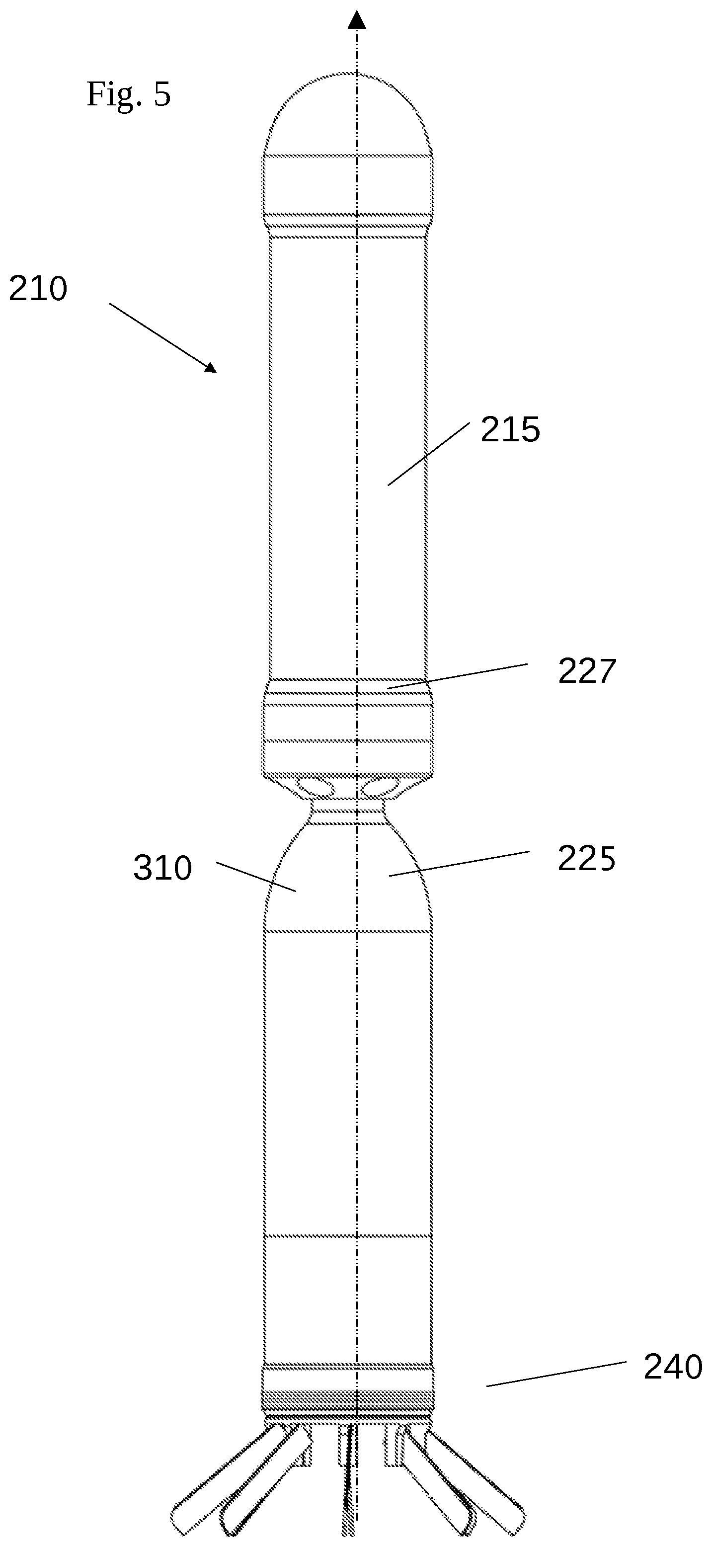 Patent US12332032 Figure 5 – Barrier-breaching munition