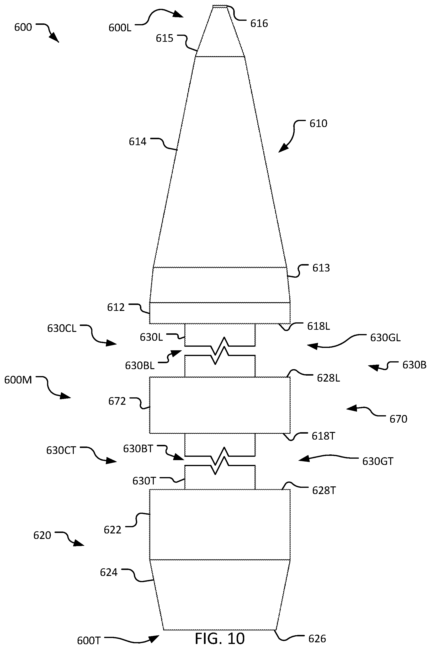 Patent US12332035 Figure 8 – Customizable projectile designed to tumble