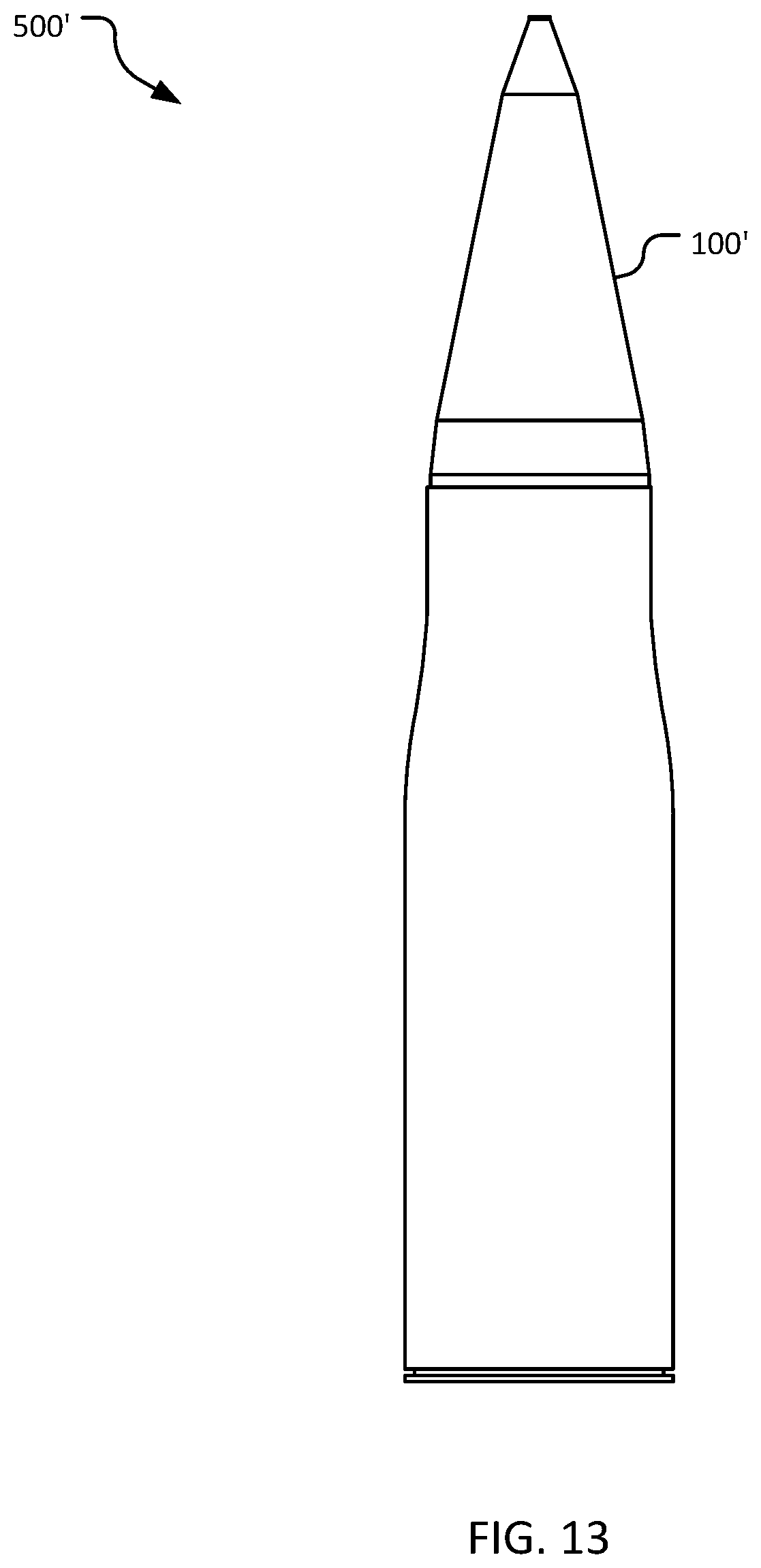 Patent US12332035 Figure 11 – Customizable projectile designed to tumble