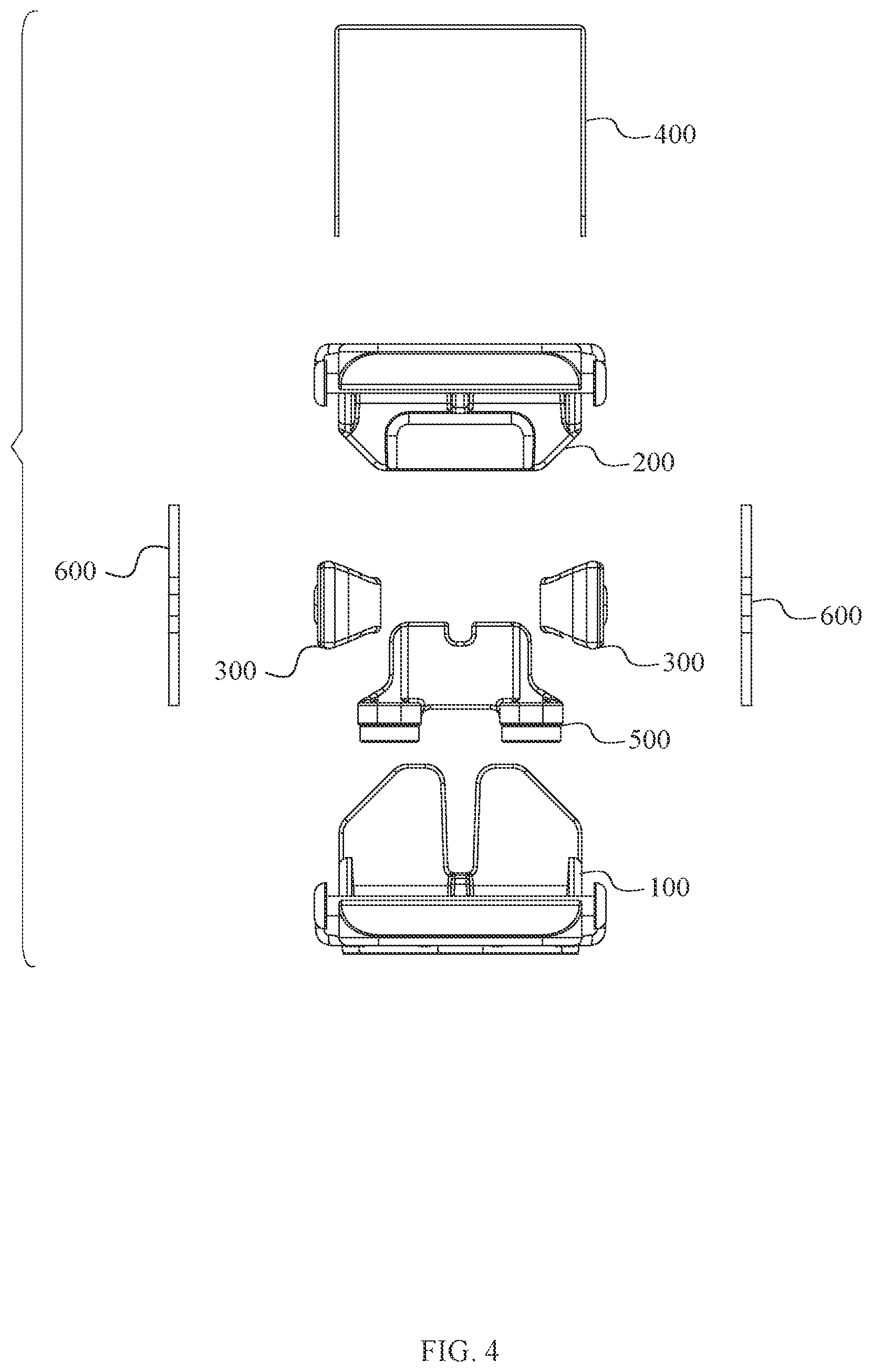 Patent US12332036 Figure 4 – Automatic retention firearm magazine carrier