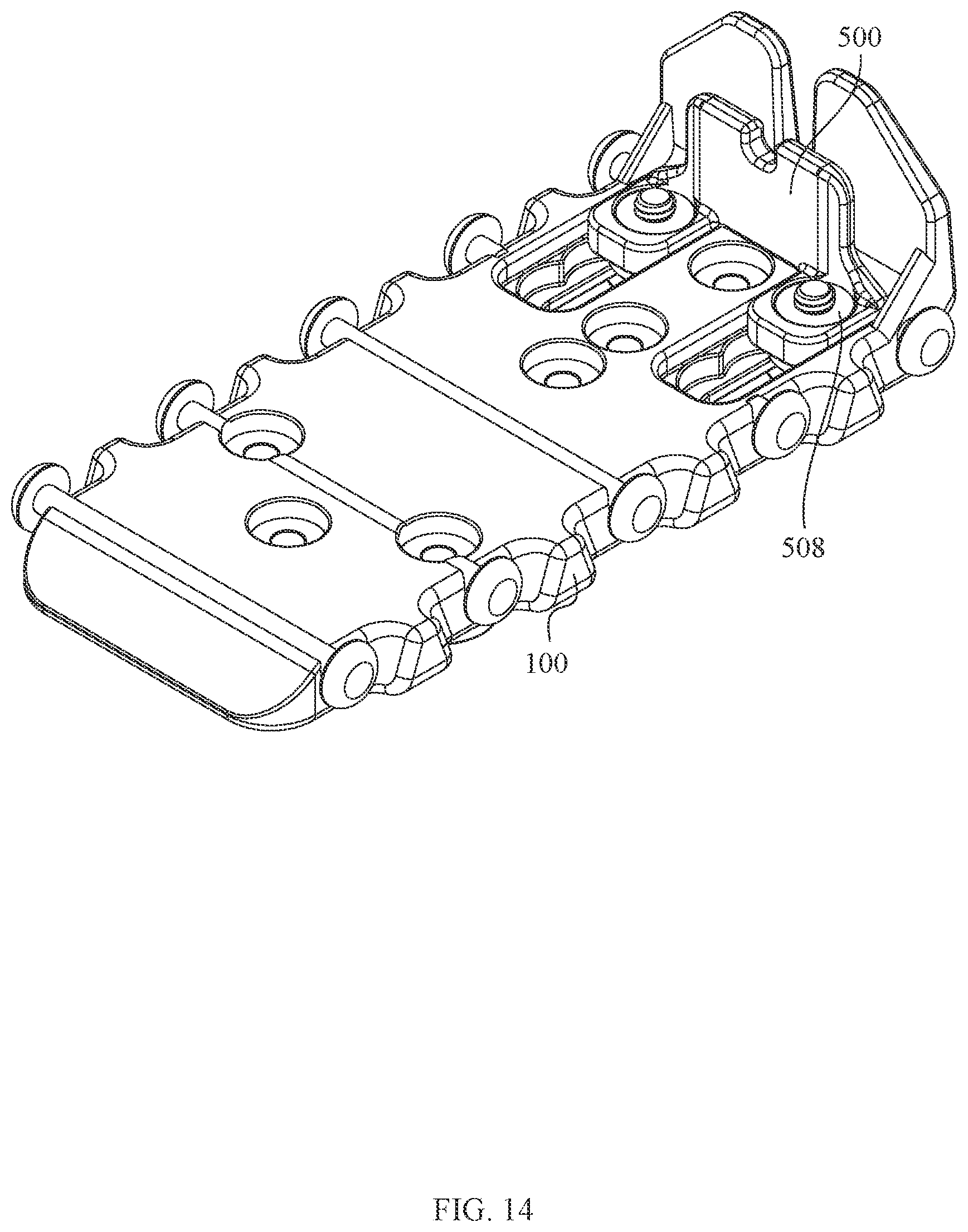 Patent US12332036 Figure 14 – Automatic retention firearm magazine carrier