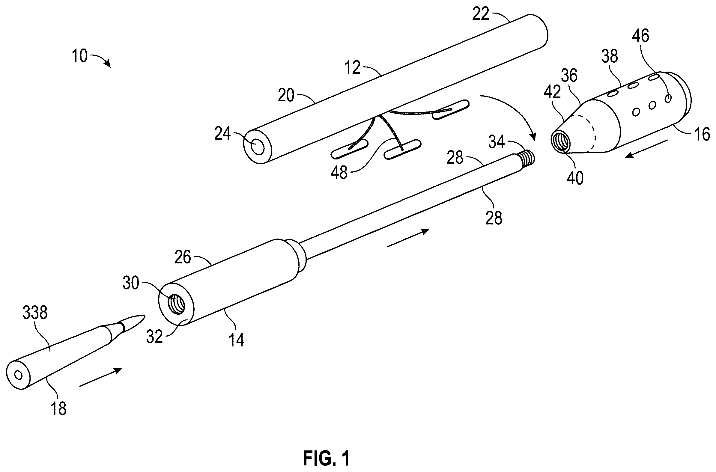 Patent US12332040 Figure 1 – Ordnance disarming device