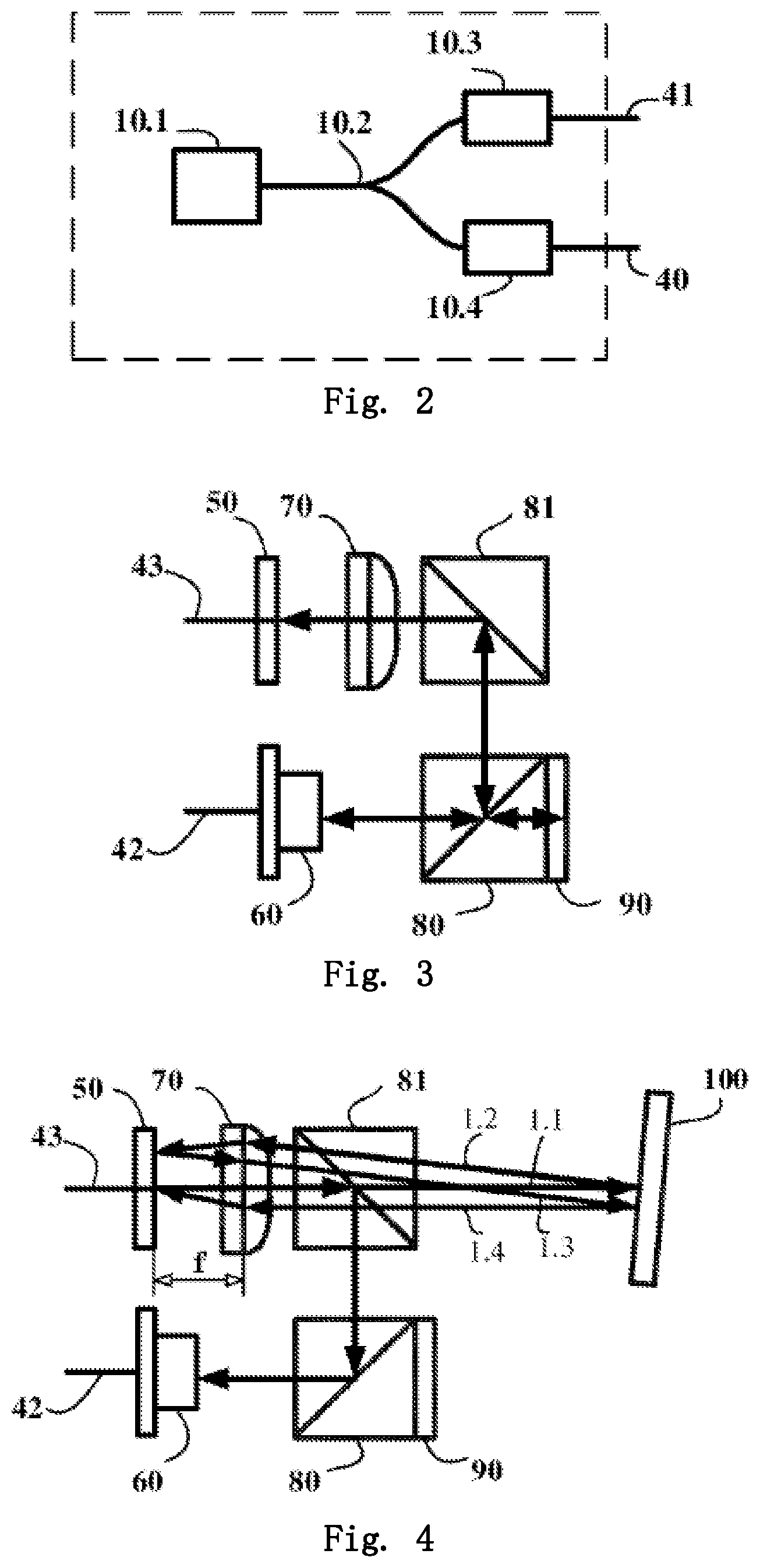 Patent US12332041 Figure 2 – Heterodyne fiber interferometer displacement measuring system and method