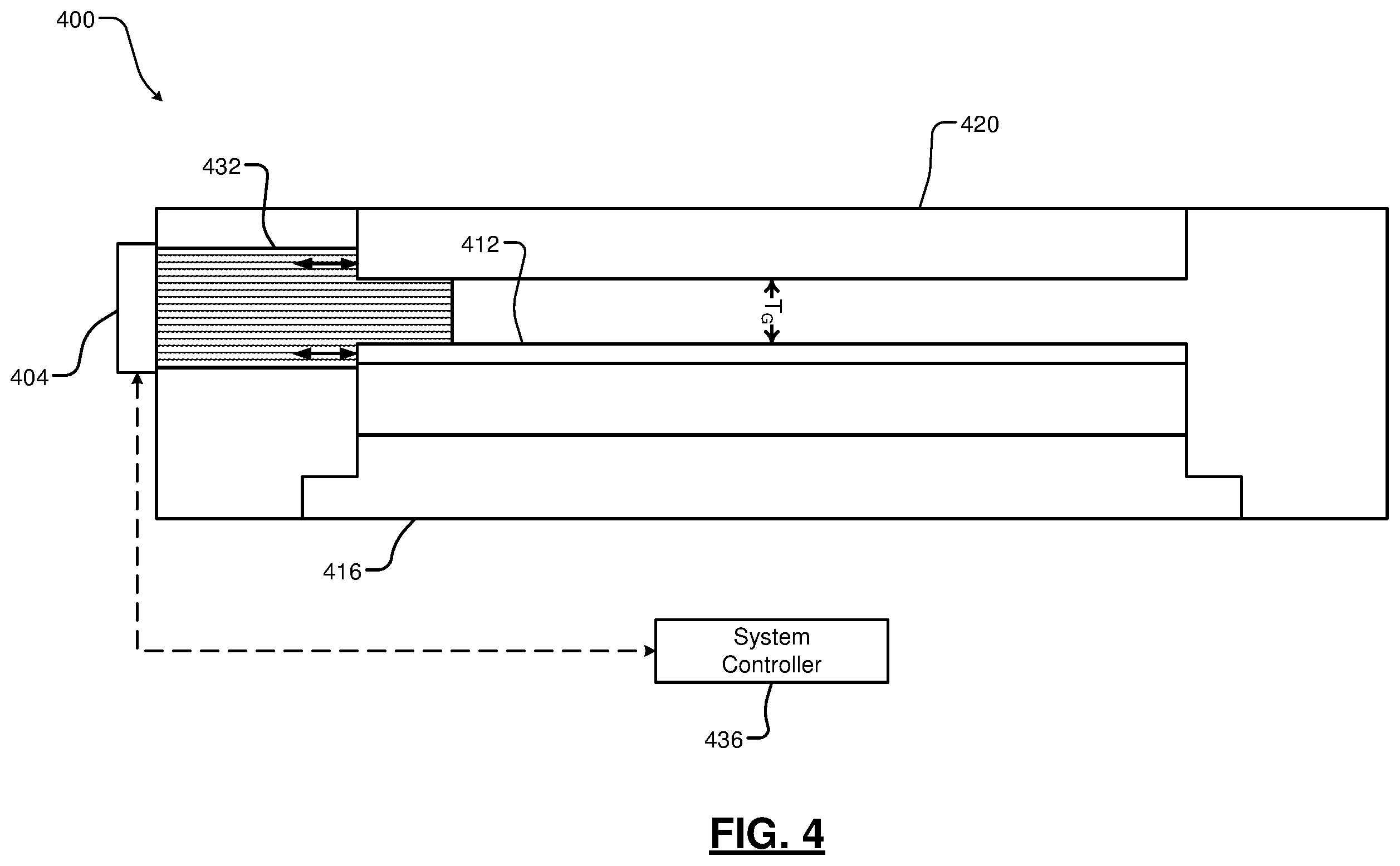 Patent US12332042 Figure 4 – In-situ wafer thickness and gap monitoring using through beam laser sensor