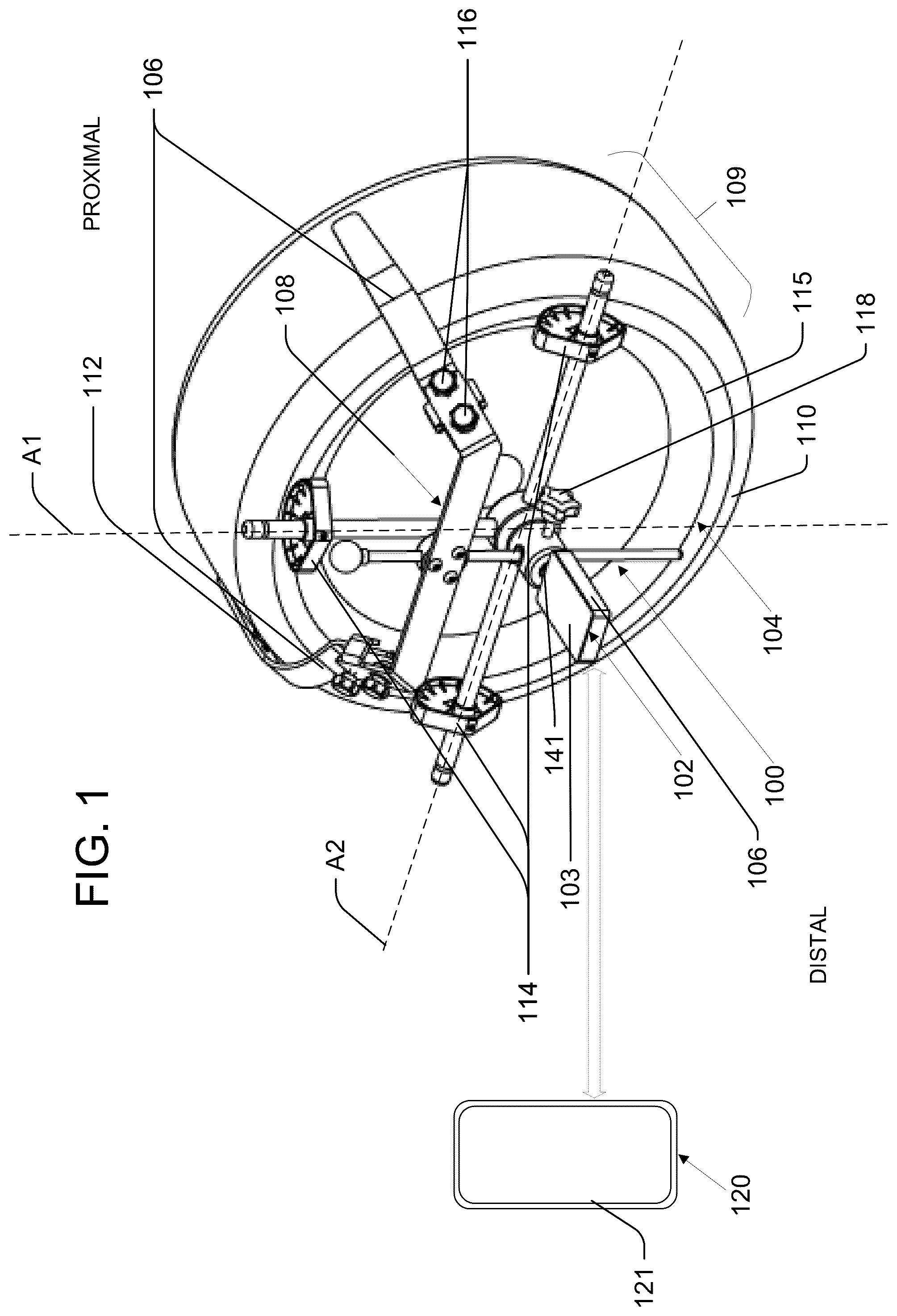 Patent US12332050 Figure 1 – Universal wheel-fixation frame for electronic alignment sensor