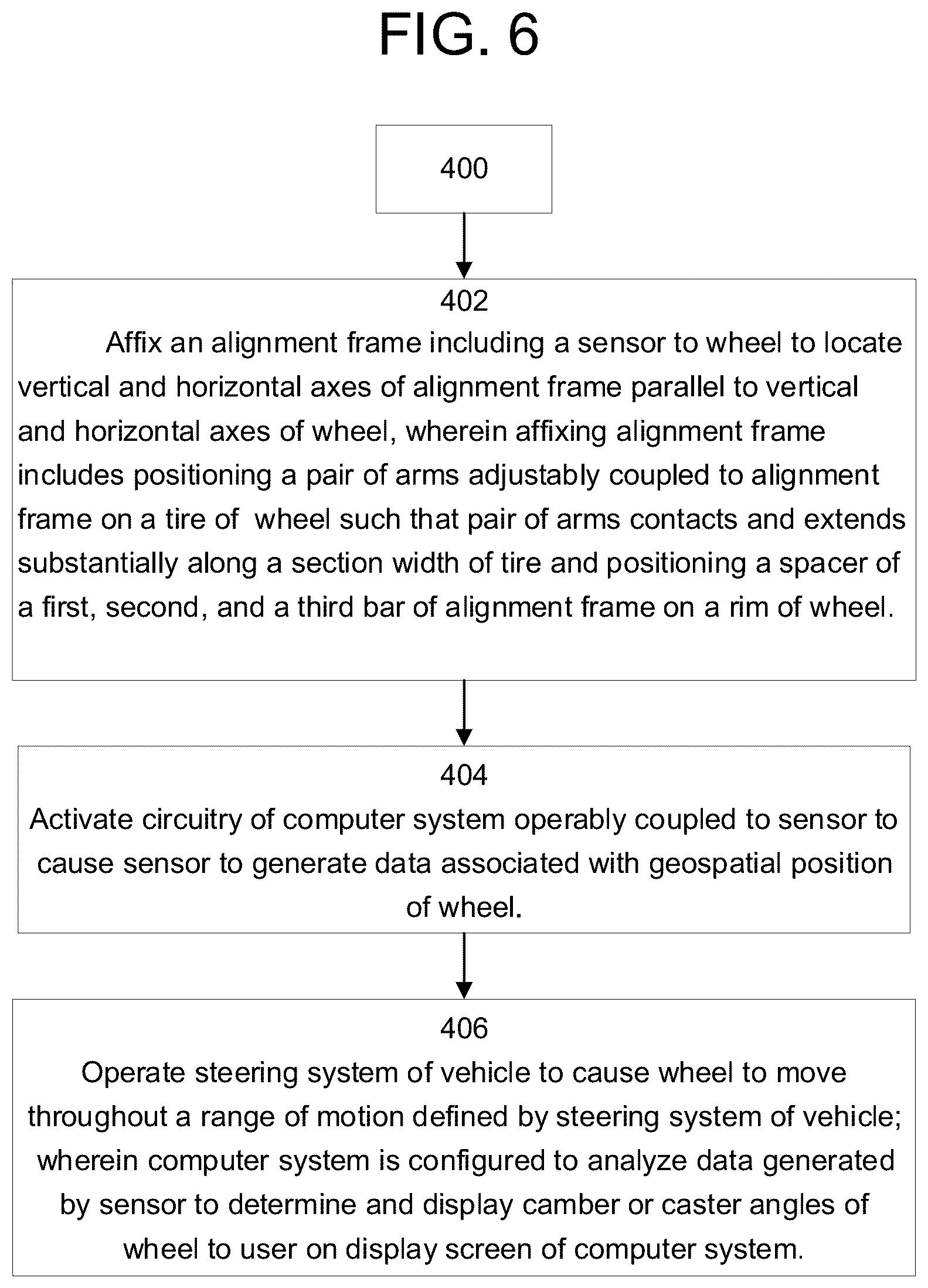 Patent US12332050 Figure 6 – Universal wheel-fixation frame for electronic alignment sensor