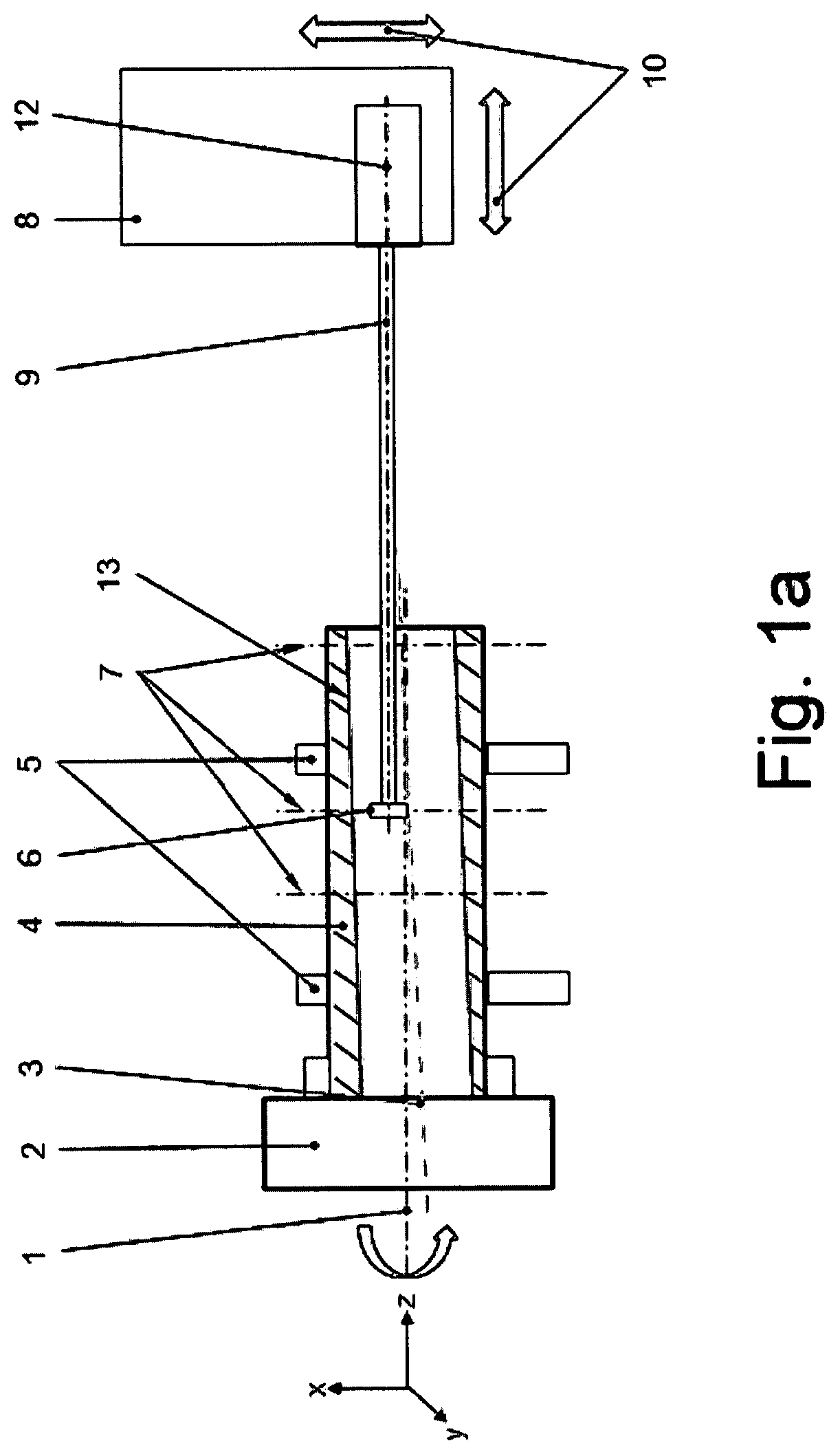 Patent US12332052 — Method and device for determining centers of a hollow shaft rotatably clamped as a workpiece in a machine tool — Figure 1