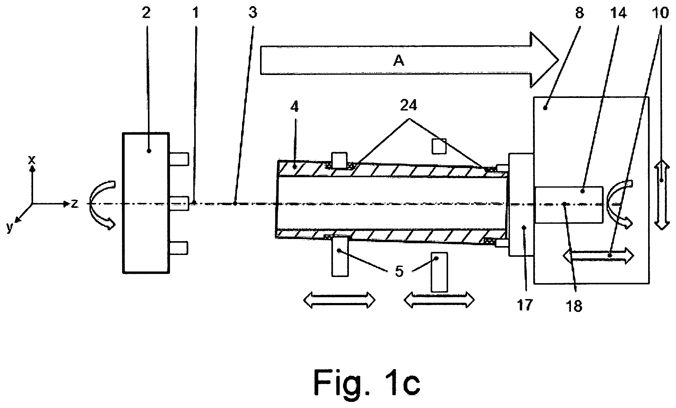 Patent US12332052 Figure 3 – Method and device for determining centers of a hollow shaft rotatably clamped as a workpiece in a machine tool