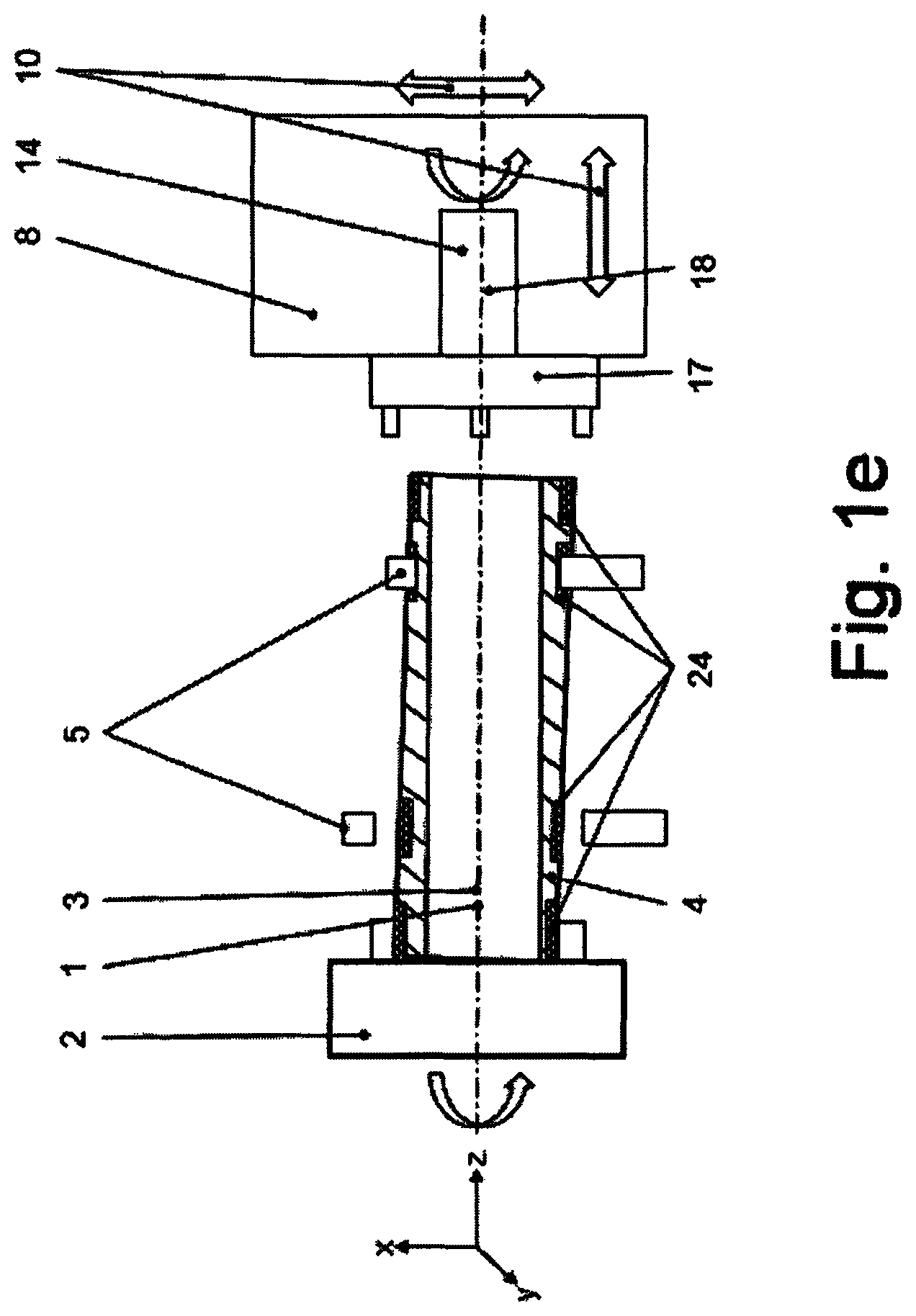 Patent US12332052 Figure 5 – Method and device for determining centers of a hollow shaft rotatably clamped as a workpiece in a machine tool