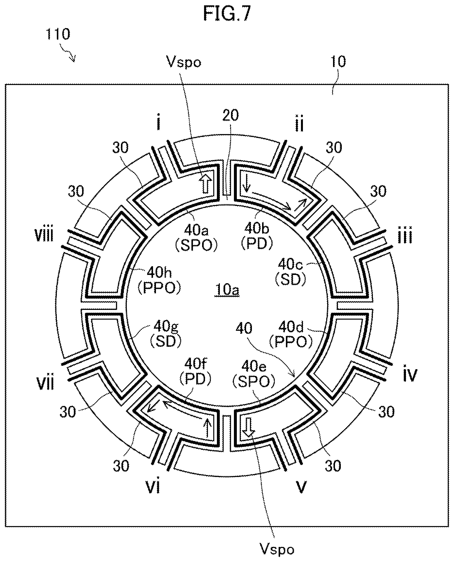 Patent US12332056 Figure 7 – Vibrating-type gyroscope element and angular velocity sensor including same