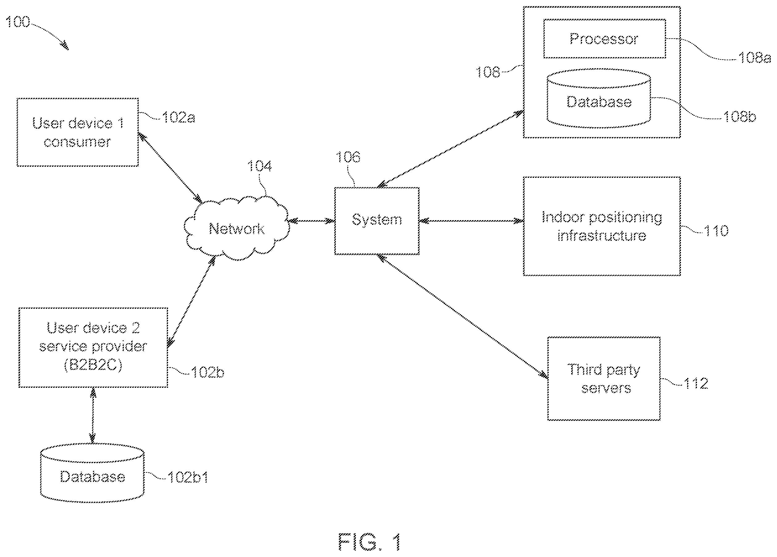Patent US12332059 Figure 1 – Method and system for indoor positioning and improving user experience