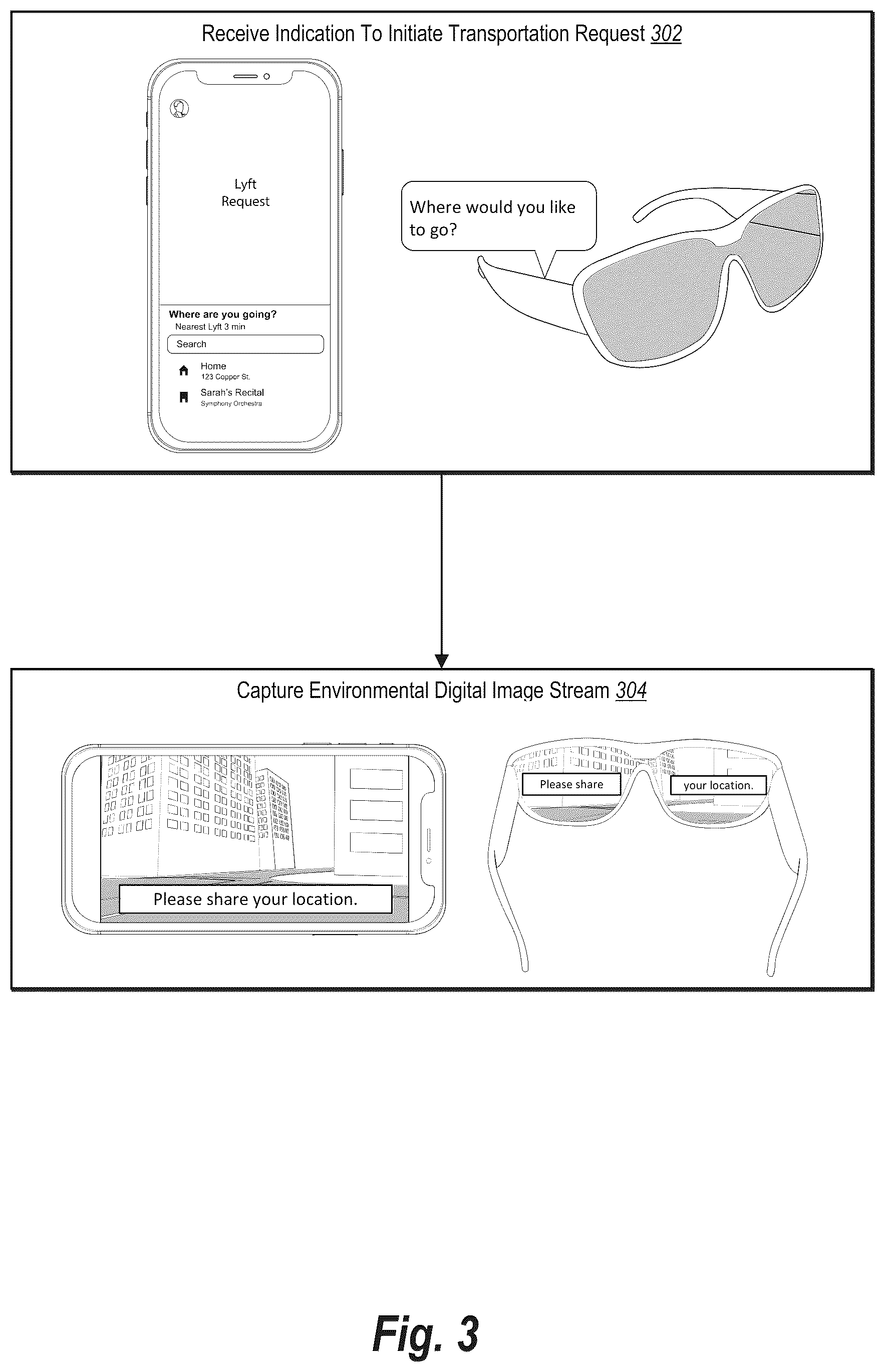 Patent US12332060 Figure 3 – Localizing transportation requests utilizing an image based transportation request interface