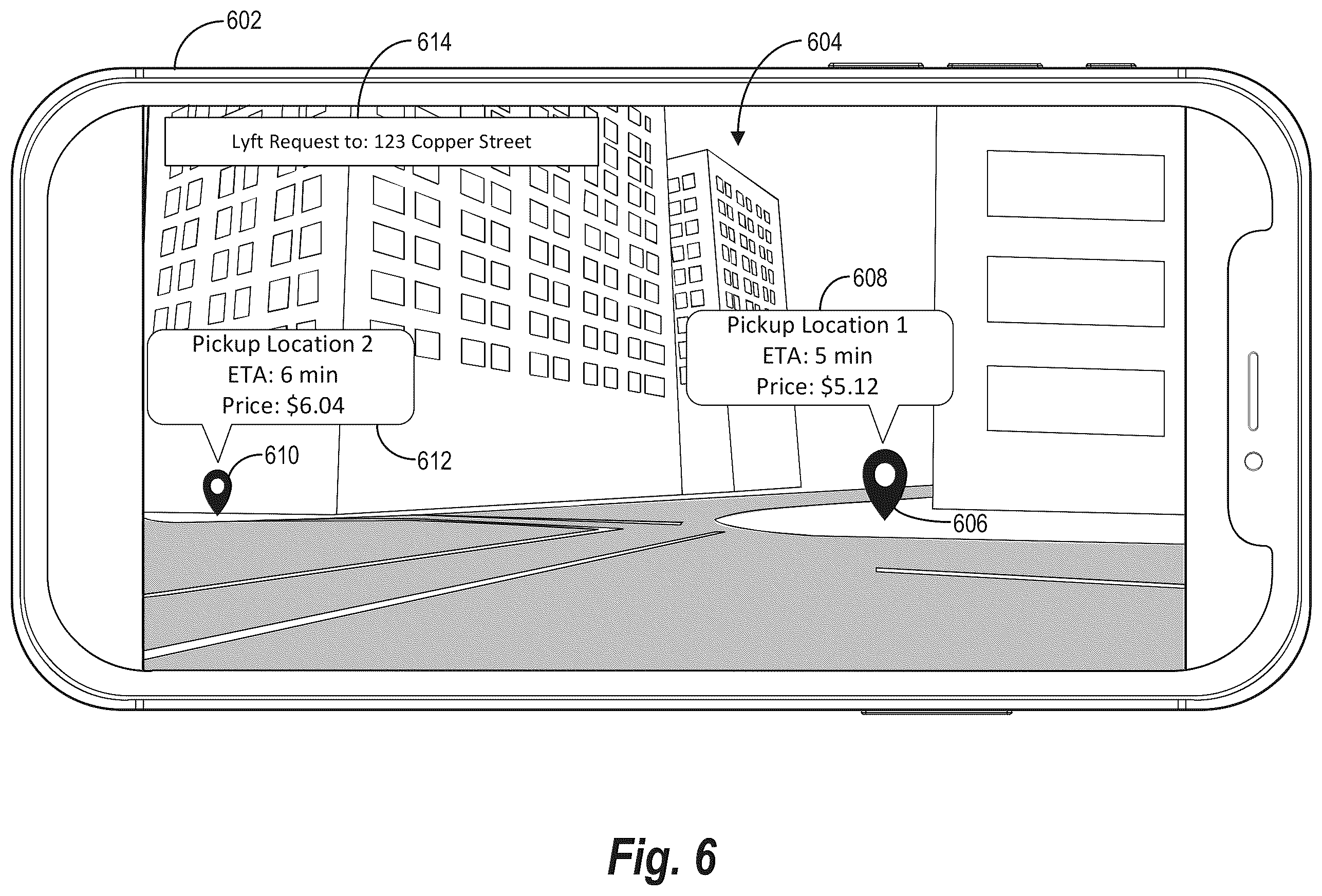 Patent US12332060 Figure 7 – Localizing transportation requests utilizing an image based transportation request interface