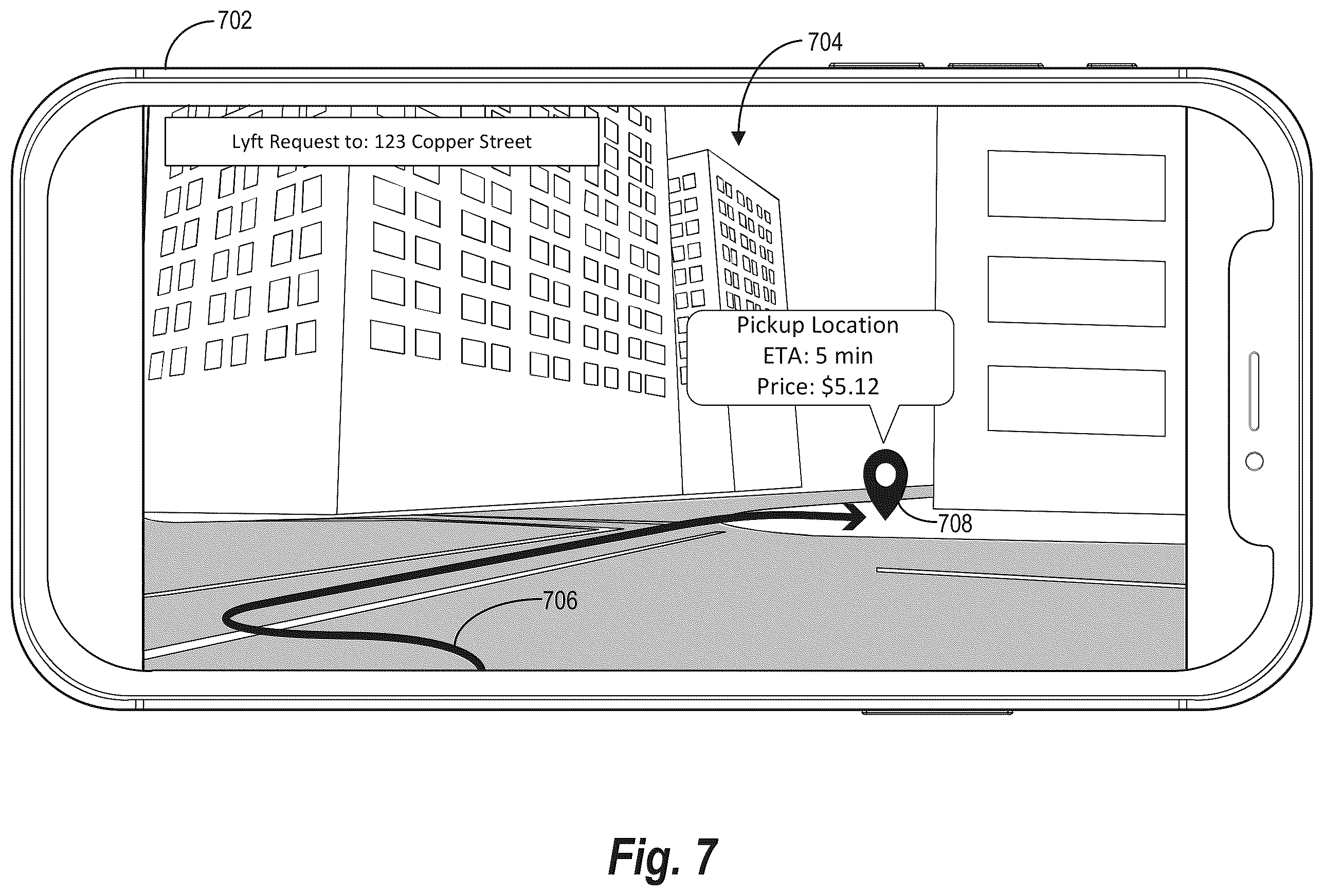Patent US12332060 Figure 8 – Localizing transportation requests utilizing an image based transportation request interface