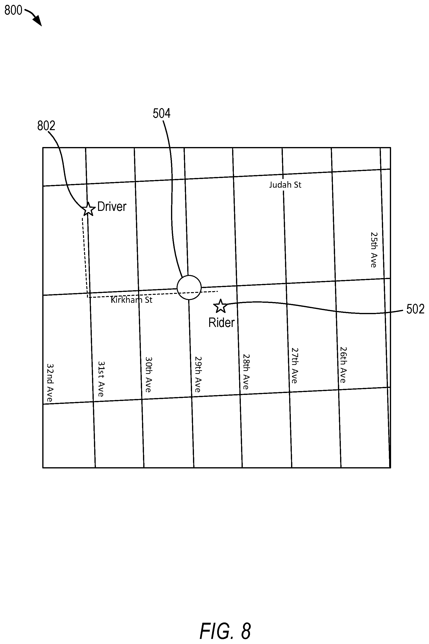 Patent US12332063 Figure 8 – Selecting routes based on ETA
