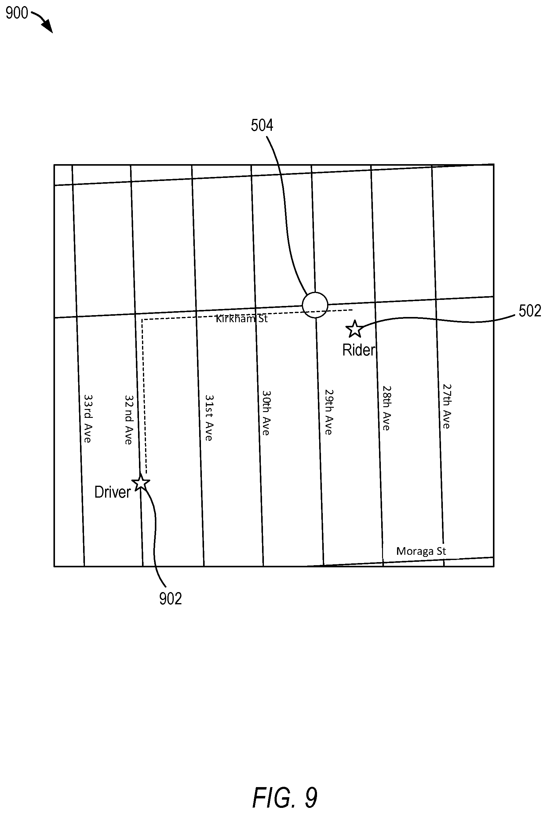 Patent US12332063 Figure 9 – Selecting routes based on ETA
