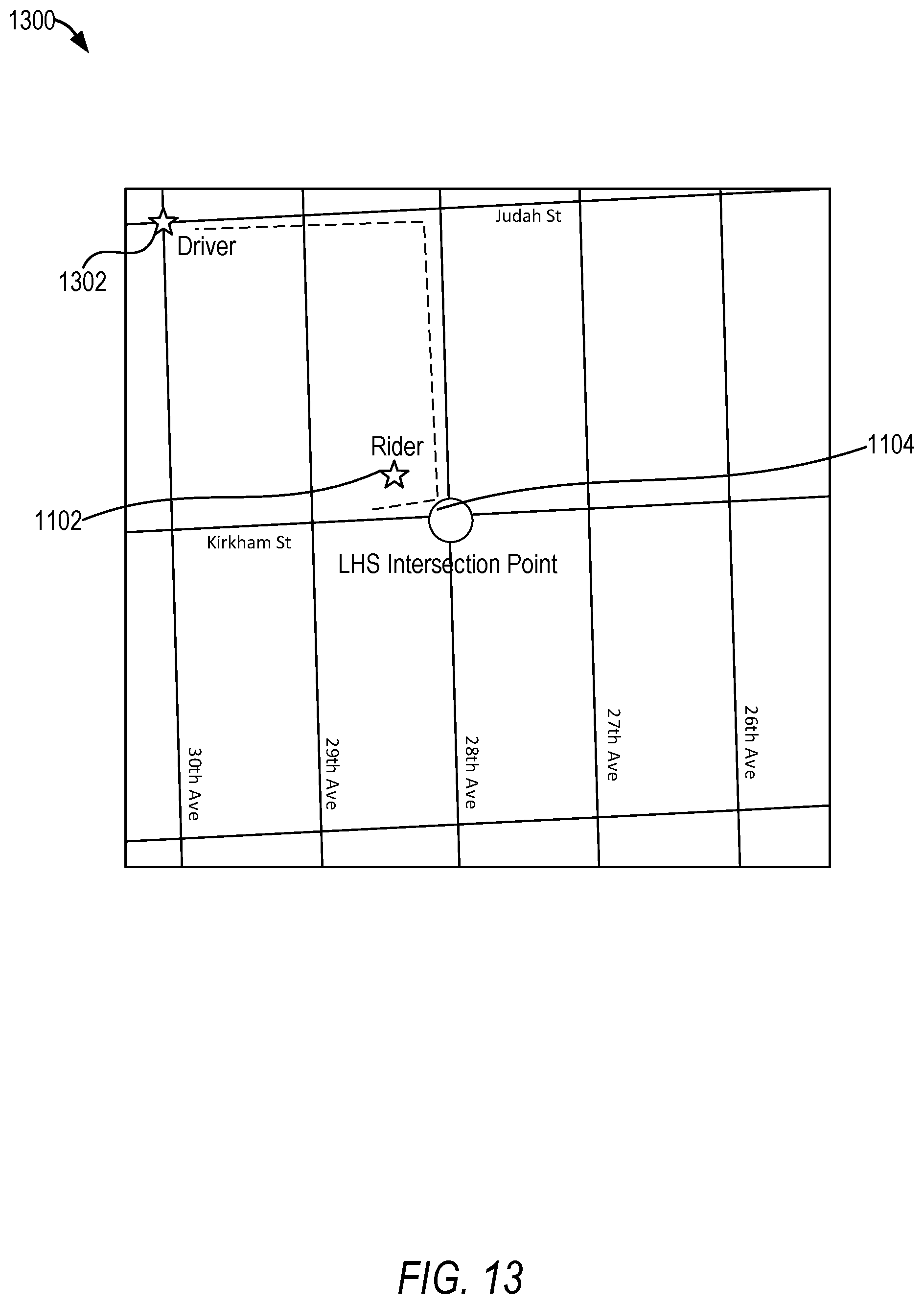 Patent US12332063 Figure 13 – Selecting routes based on ETA