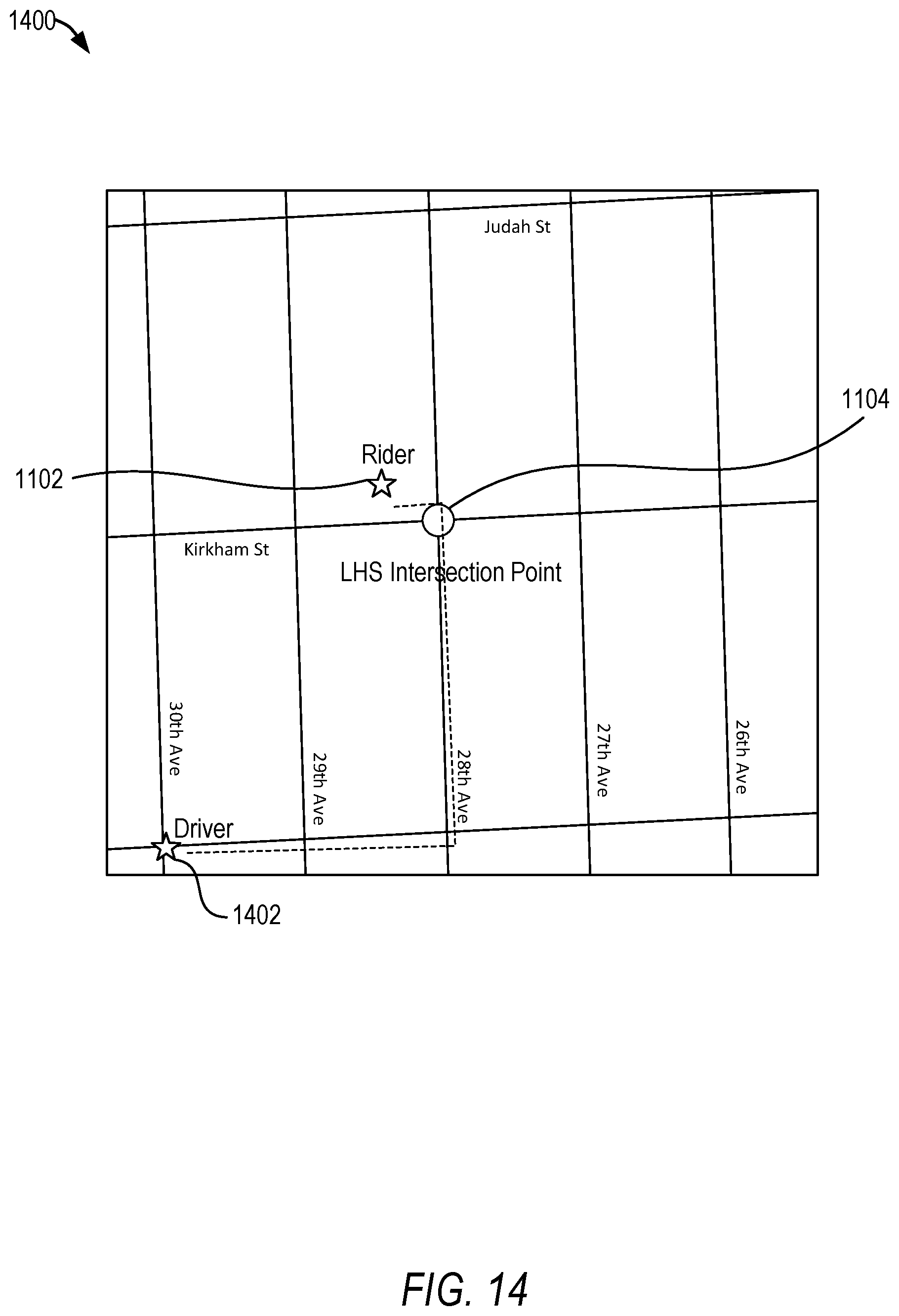 Patent US12332063 Figure 14 – Selecting routes based on ETA