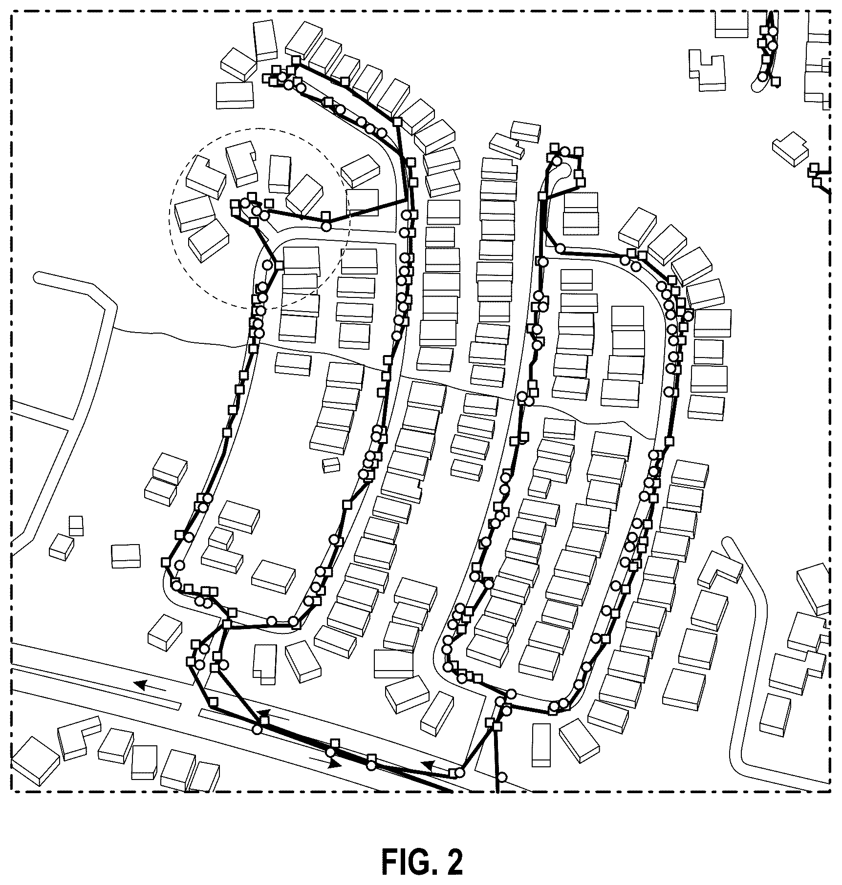 Patent US12332073 Figure 3 – System and method for efficient customer and container on-property service based on collection of off-street data for a waste / recycling service vehicle
