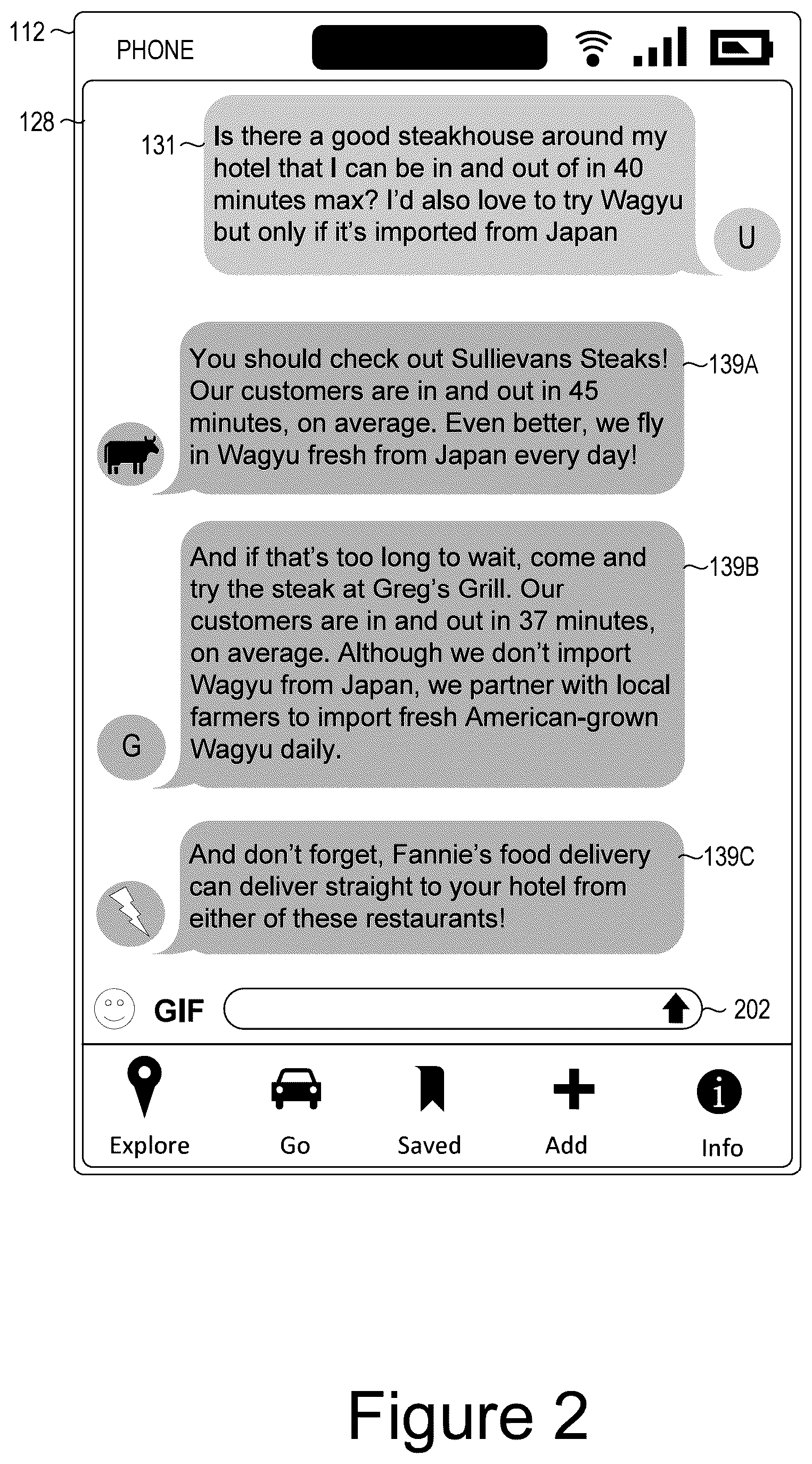 Patent US12332074 Figure 2 – Machine-learned foundational models for emulating conversational interactions between points of interest