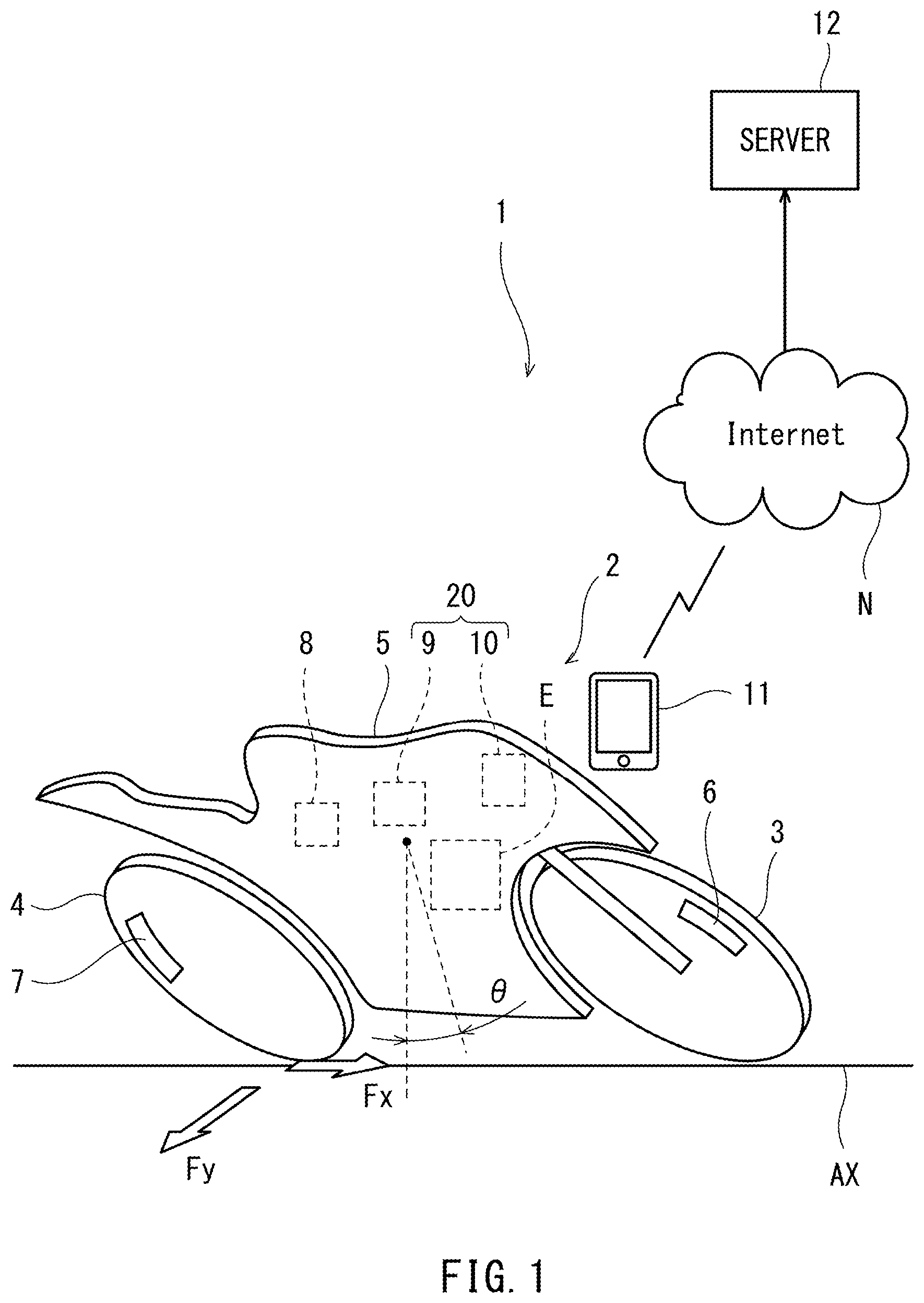 Patent US12332075 — Travel route generation system, travel route generation program, and travel route generation method — Figure 1