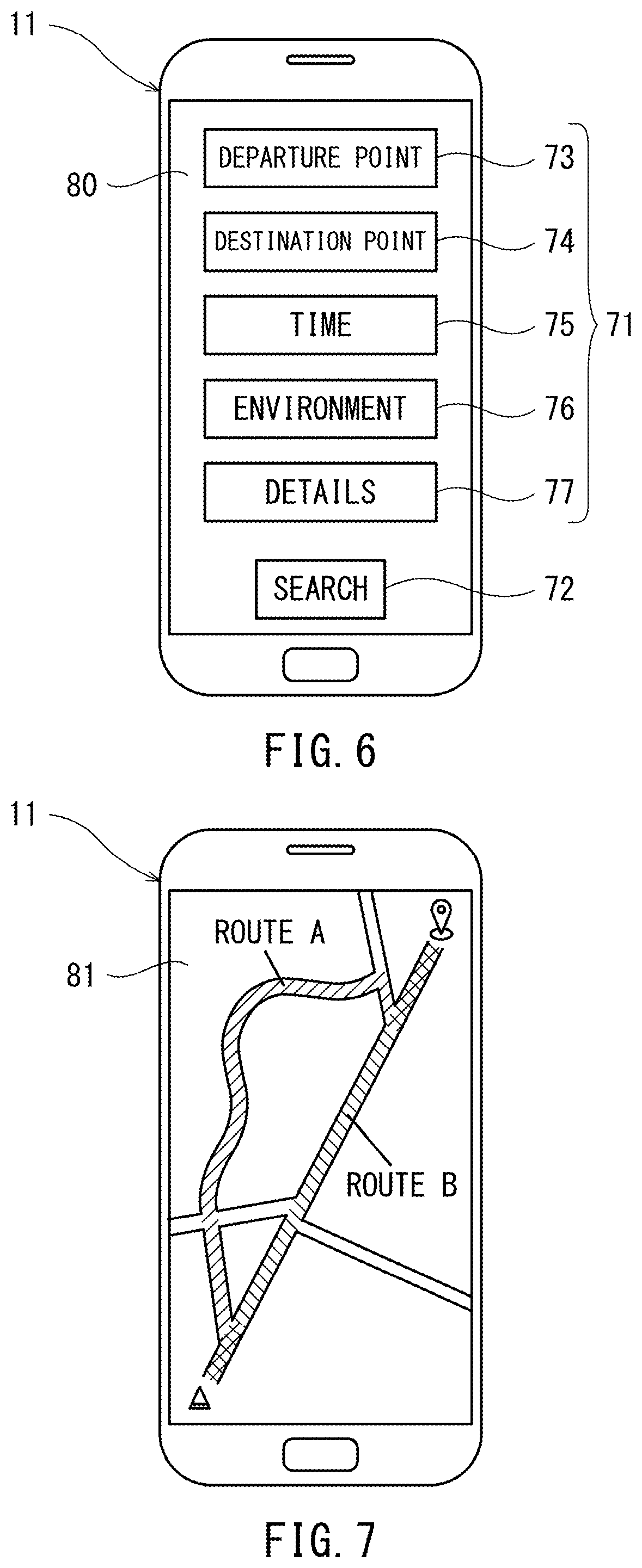 Patent US12332075 Figure 6 – Travel route generation system, travel route generation program, and travel route generation method