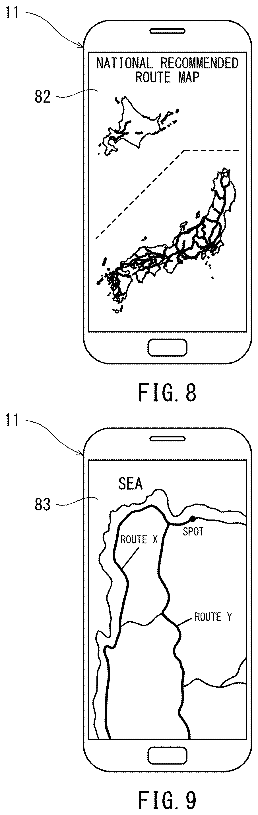 Patent US12332075 Figure 7 – Travel route generation system, travel route generation program, and travel route generation method