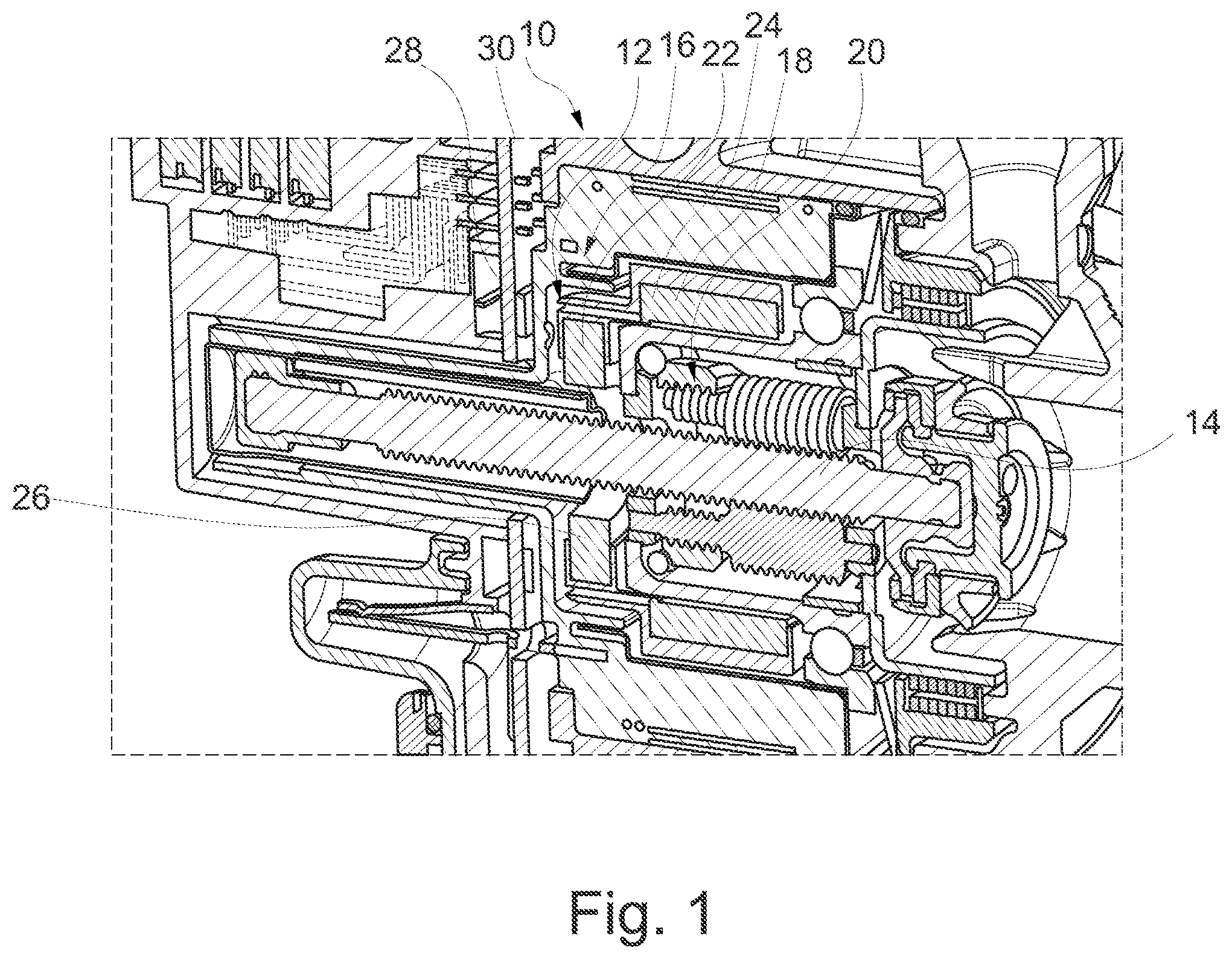 Patent US12332087 Figure 1 – Clutch actuator, detection system and method for detecting an angular position of a rotary component