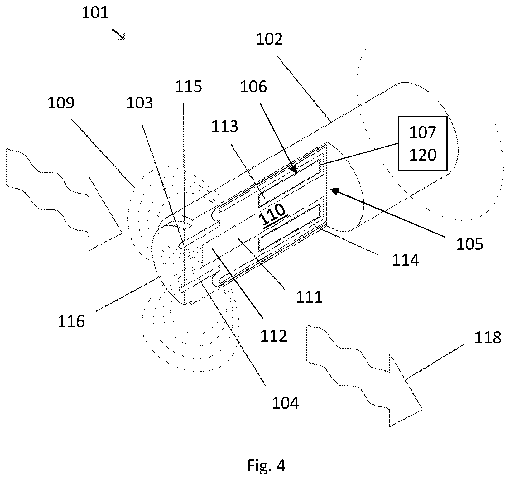 Patent US12332096 Figure 3 – Magneto-inductive flow measurement device