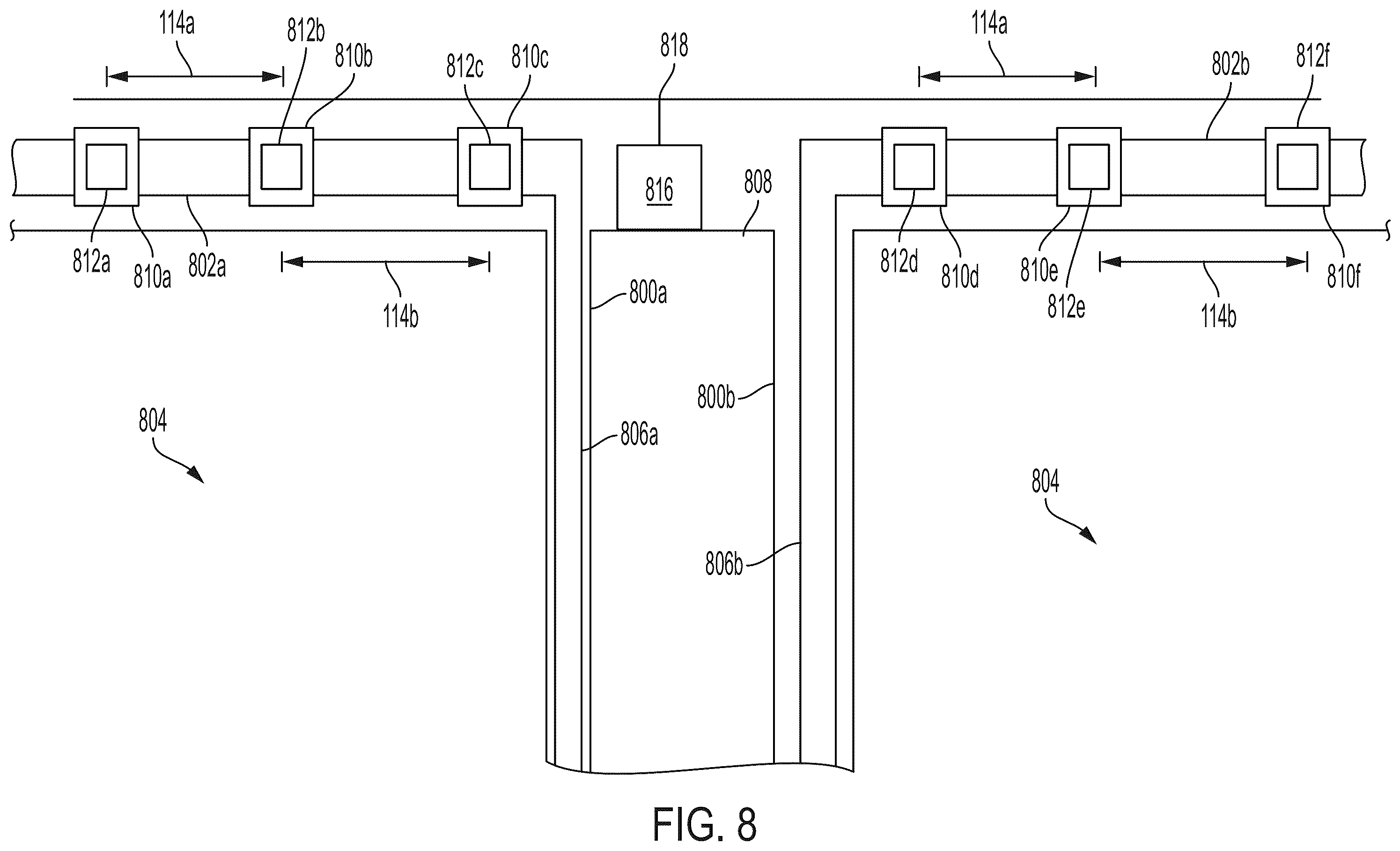 Patent US12332098 Figure 8 – Acoustic devices for measuring multi-phase wellbore fluid