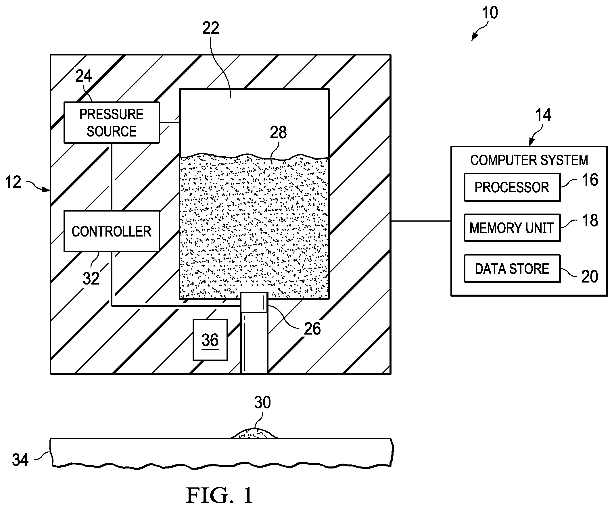 Patent US12332110 Figure 1 – Method and apparatus for determining a mass of a droplet from sample data collected from a liquid droplet dispensation system