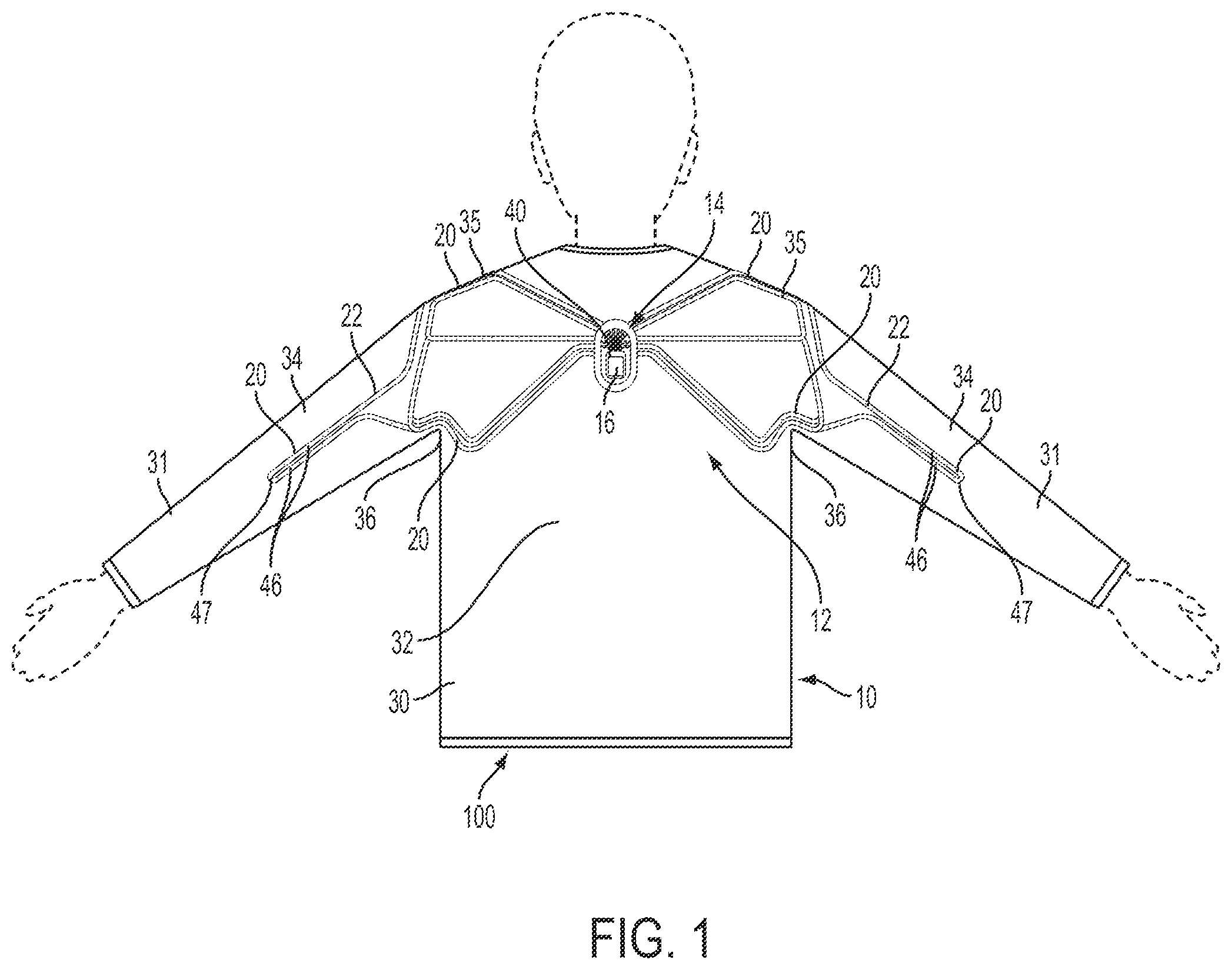 Patent US12332128 Figure 1 – Apparel having sensor system