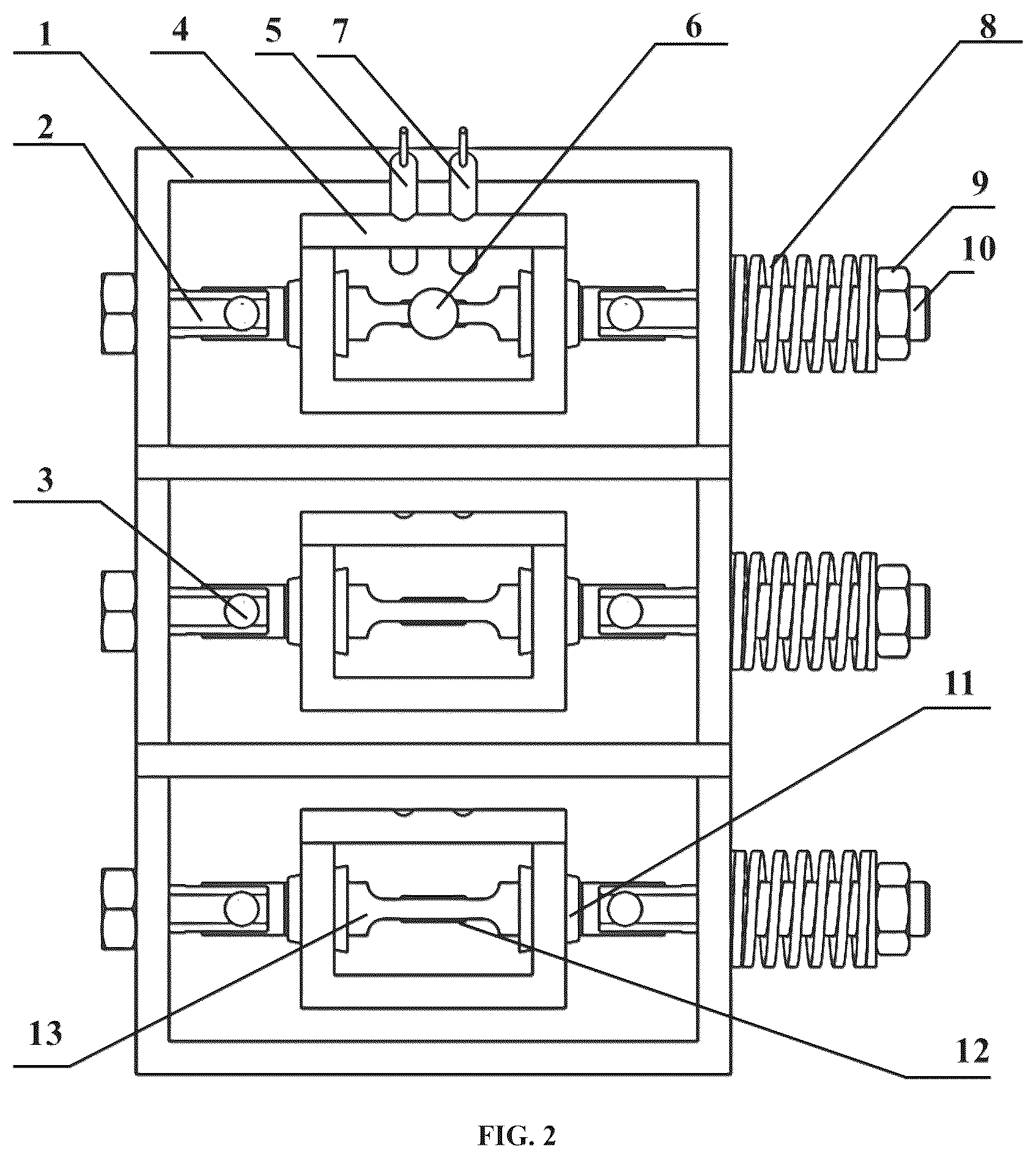 Patent US12332159 Figure 2 – Test device applied to coupled environment of stress, wear, and corrosion, and quantitative evaluation method