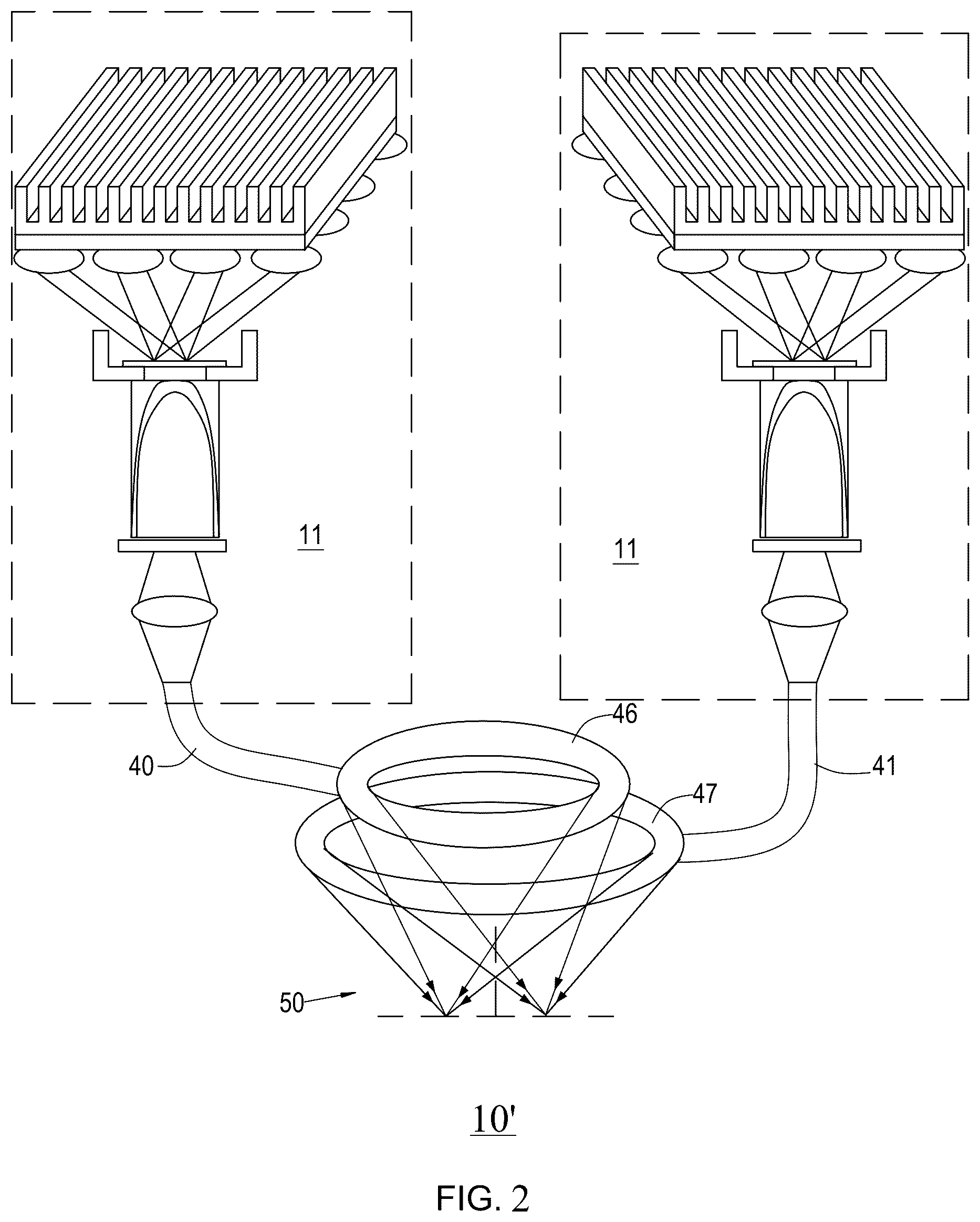Patent US12332176 Figure 2 – Dark field illumination based on laser illuminated phosphor