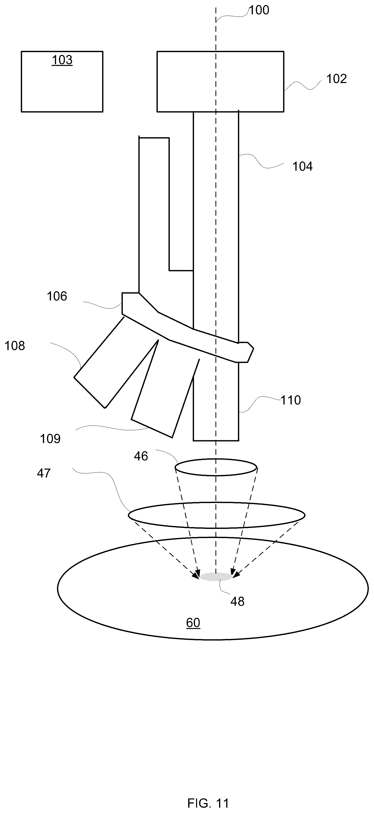 Patent US12332176 Figure 11 – Dark field illumination based on laser illuminated phosphor