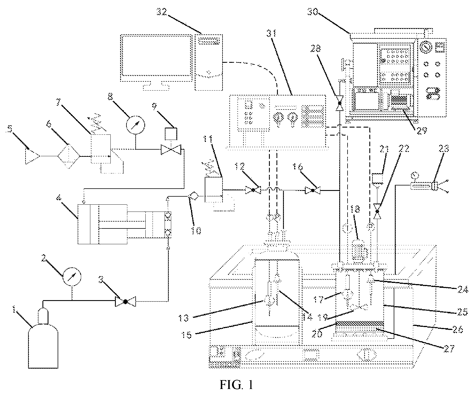 Patent US12332231 — Experimental device and method for solubility determination of methane in oil-based drilling fluid — Figure 1